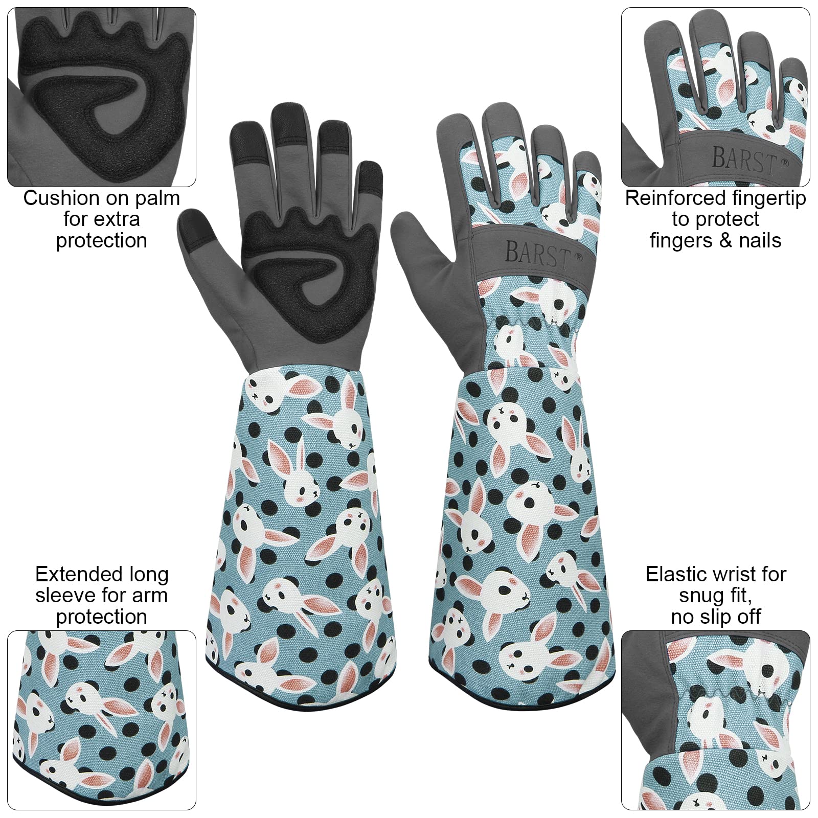 BARST Long Gardening Gloves - Thorn Proof Rose Pruning Gloves for Bushes & Cacti - Durable Protection for Gardeners - Perfect Gardening Gift for Outdoor Planting & Landscaping