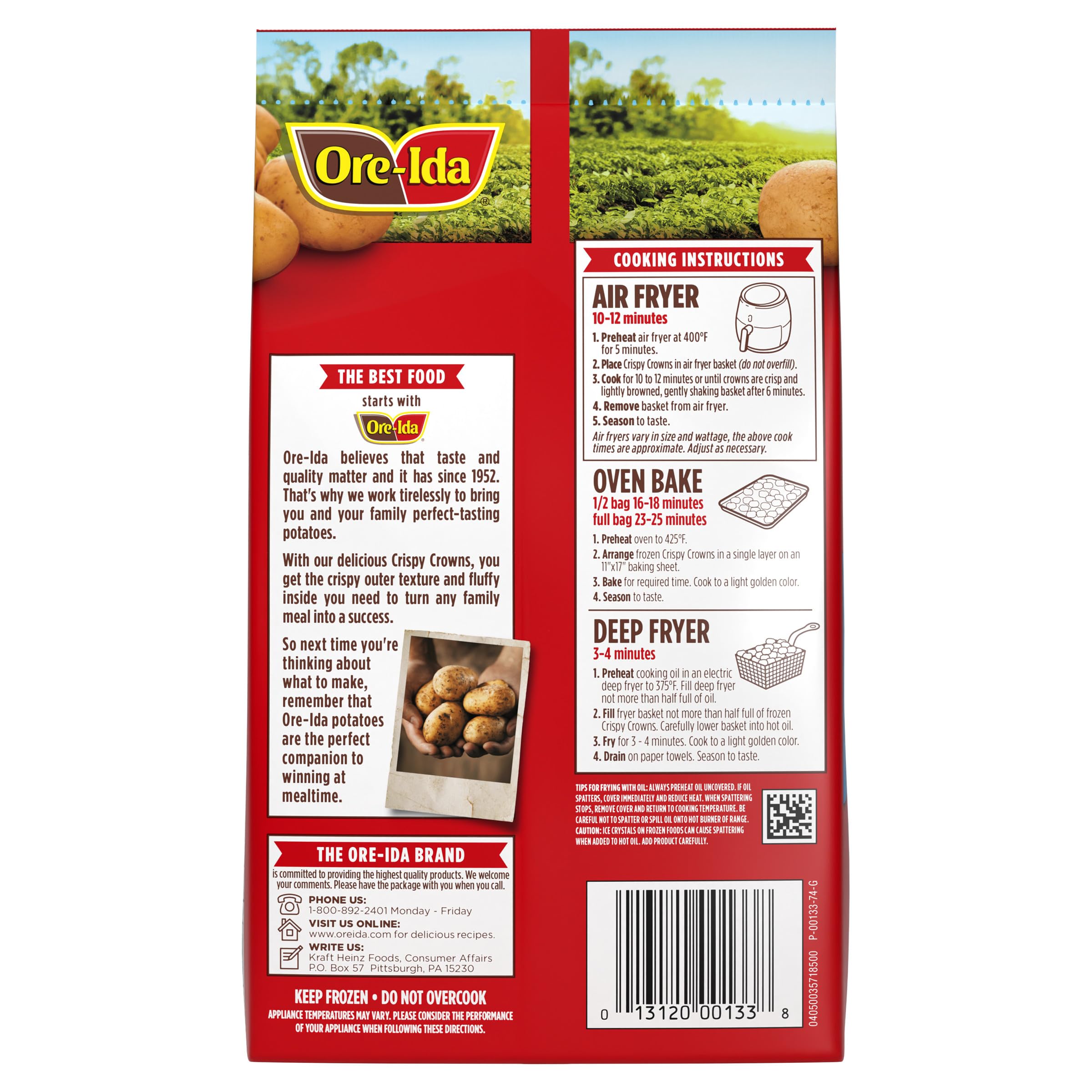Ore-Ida Crispy Crowns Seasoned Shredded Potatoes - 30 oz Bag - Perfect for Breakfast, Snacks, and Family Gatherings
