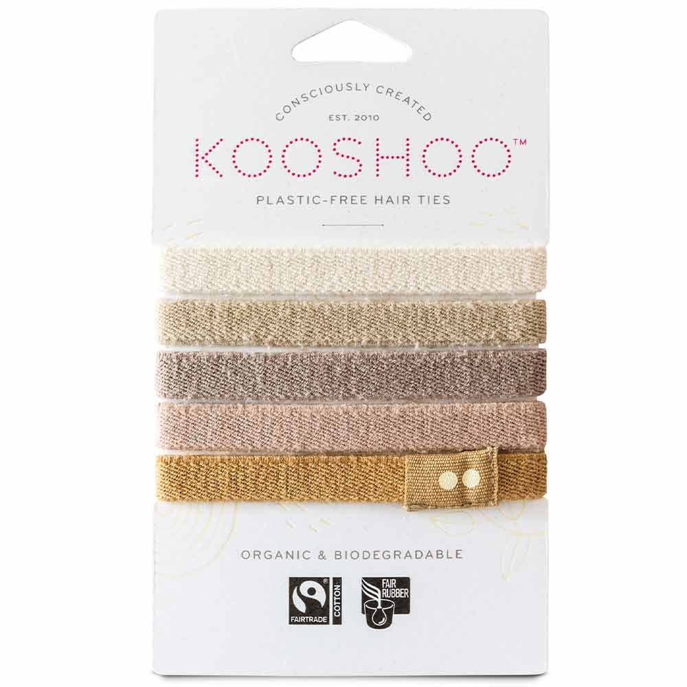 Kooshoo Organic Hair Ties for Blonde Hair - Soft & Gentle No Damage Hair Bands for Women & Girls - Perfect for Workouts, Yoga, and Everyday Use