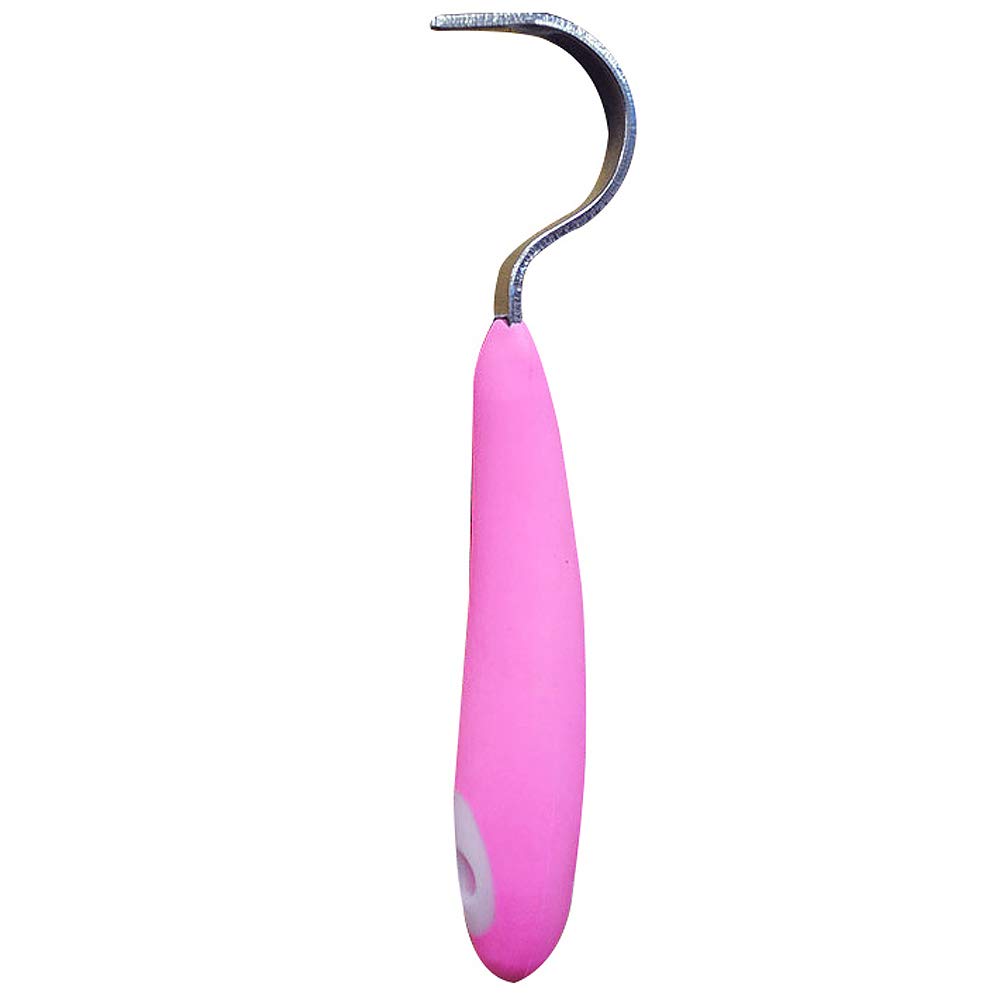 HILASON Rose Pink Western Horse Hoof Pick - Soft Touch Grooming Tool for Cleaning Hooves - Perfect for Equestrian Care, Horse Shows & Stable Maintenance