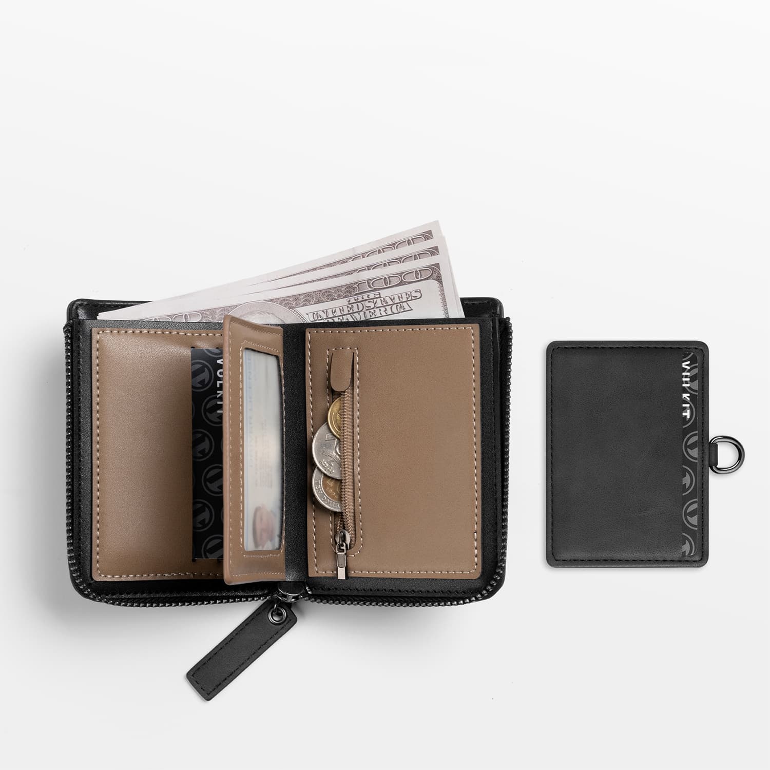 RFID Blocking Leather Bifold Wallet with Zipper & Coin Pocket - Secure Slim Wallet for Men & Women - Travel, Business & Everyday Use