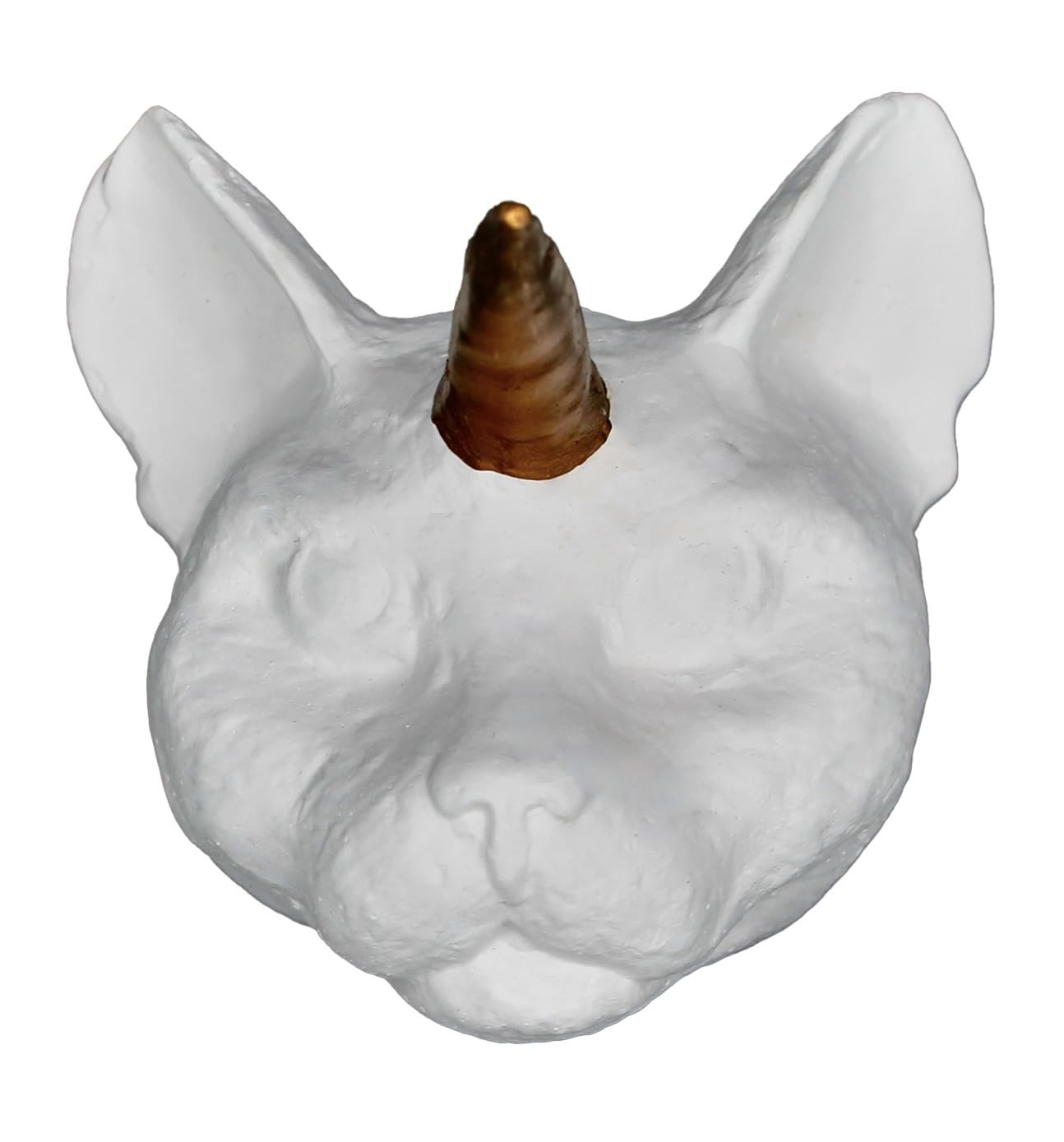 Chris and Jane's Place Cat Unicorn Wall Mount - Handcrafted Gold Cat Wall Art Decor for Pet Lovers - Perfect for Living Room, Bedroom, or Nursery Decoration (White/Gold)