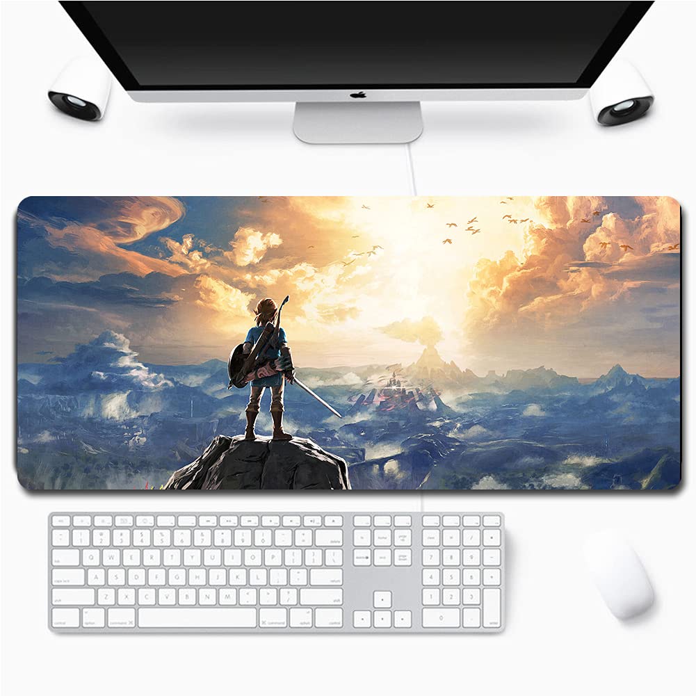 The Legend of Zelda Anime Gaming Mouse Pad - Extra Large 90x40cm Desk Mat for PC, Keyboard & Computer Setup - Perfect for Gamers, Office Work & Home Decor