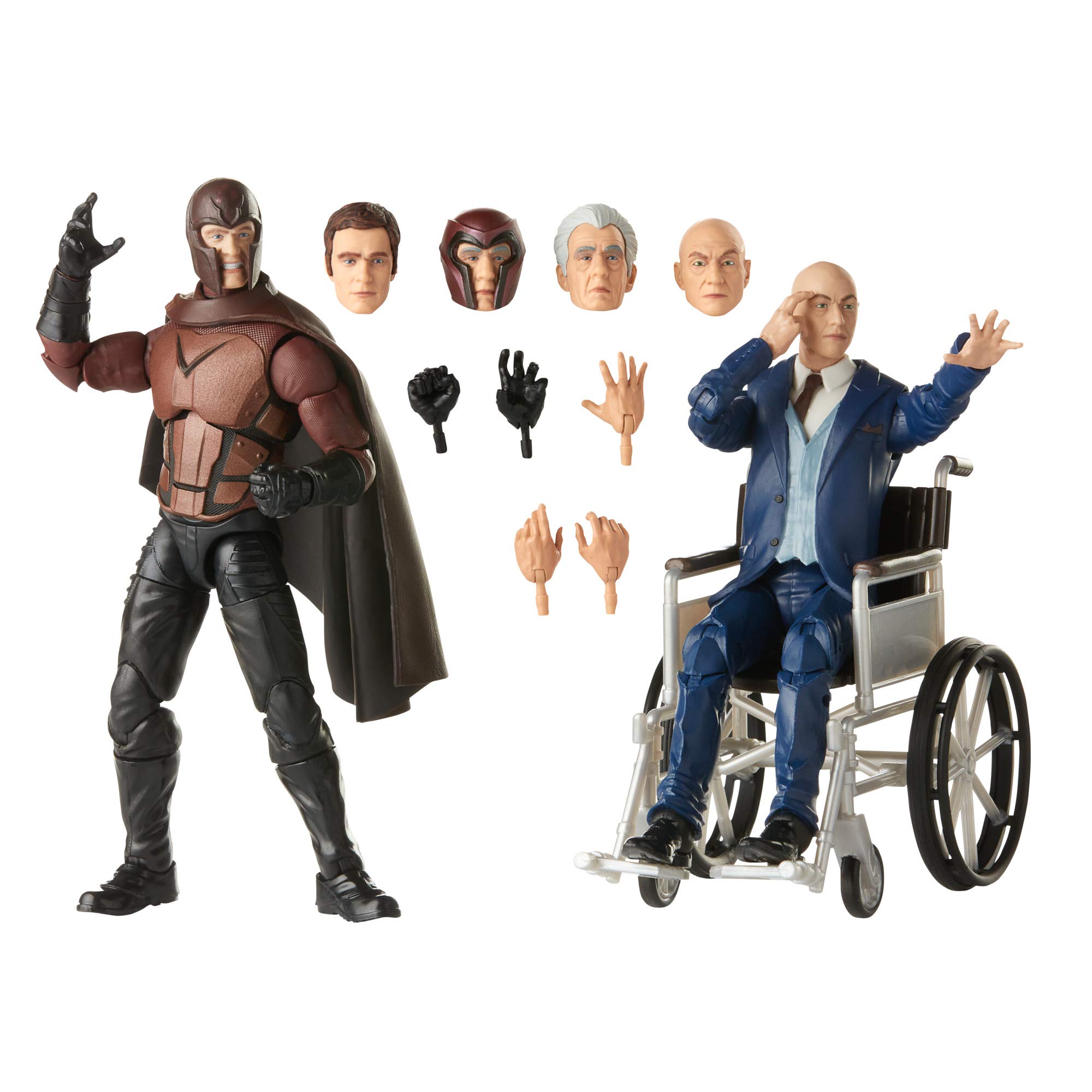 Marvel Hasbro Legends Series X-Men Magneto & Professor X 6-inch Action Figures - Premium Collectible Toys for Adults & Teens Age 14+ - Perfect for Display, Gifts & Comic Book Collections