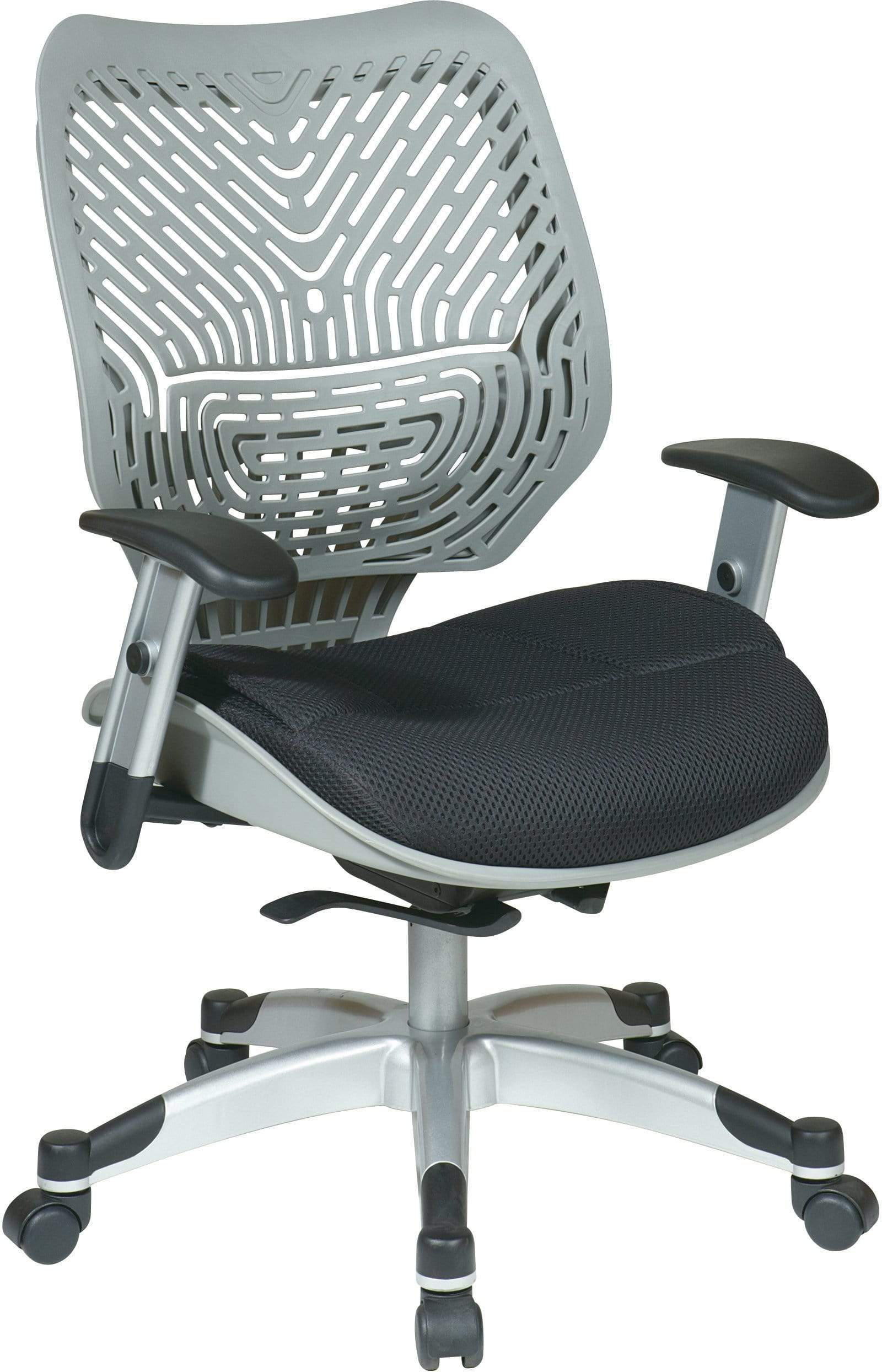 SpaceFlex® Fog Raven Mesh Managers Chair with Adjustable Lumbar Support - Ergonomic Office Chair for Long Hours - Ideal for Home Office, Gaming & Workspace Comfort [86 M34C625R]