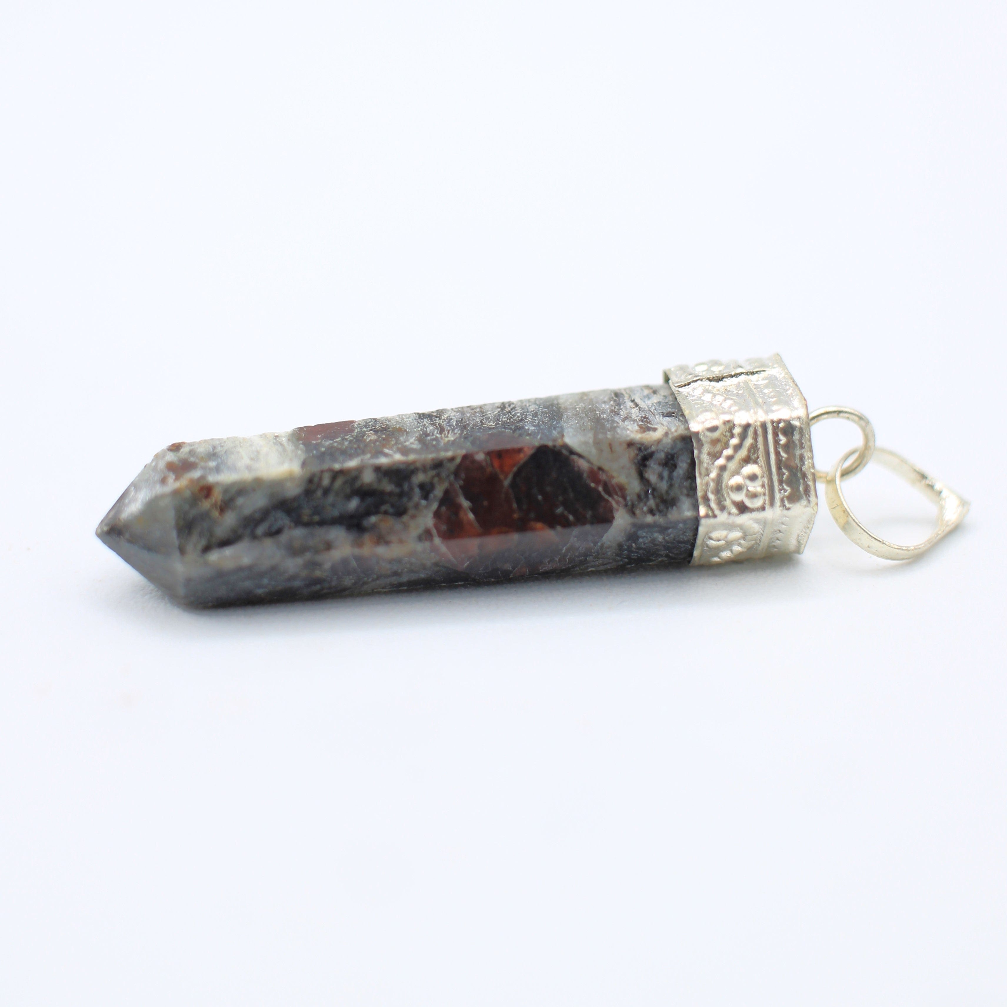 Natural Canadian Staurolite Garnet Mica Schist Pendant Necklace - Unique Healing Crystal Jewelry for Meditation, Energy Work & Spiritual Gifts