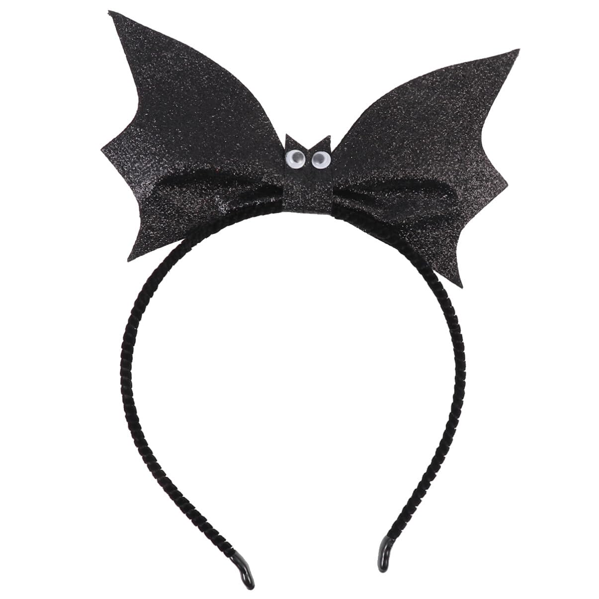 Lurrose Bat Wing Headband - Glitter Devil Bat Hairband with Bat Wings for Halloween Costume, Cosplay, Gothic Party Accessory - Black | Perfect for Halloween Dress Up, Cosplay Events, Themed Parties & Gothic Fashion