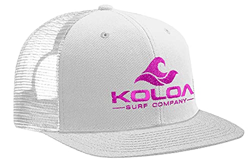 White/White With Neon Pink Embroidered Logo