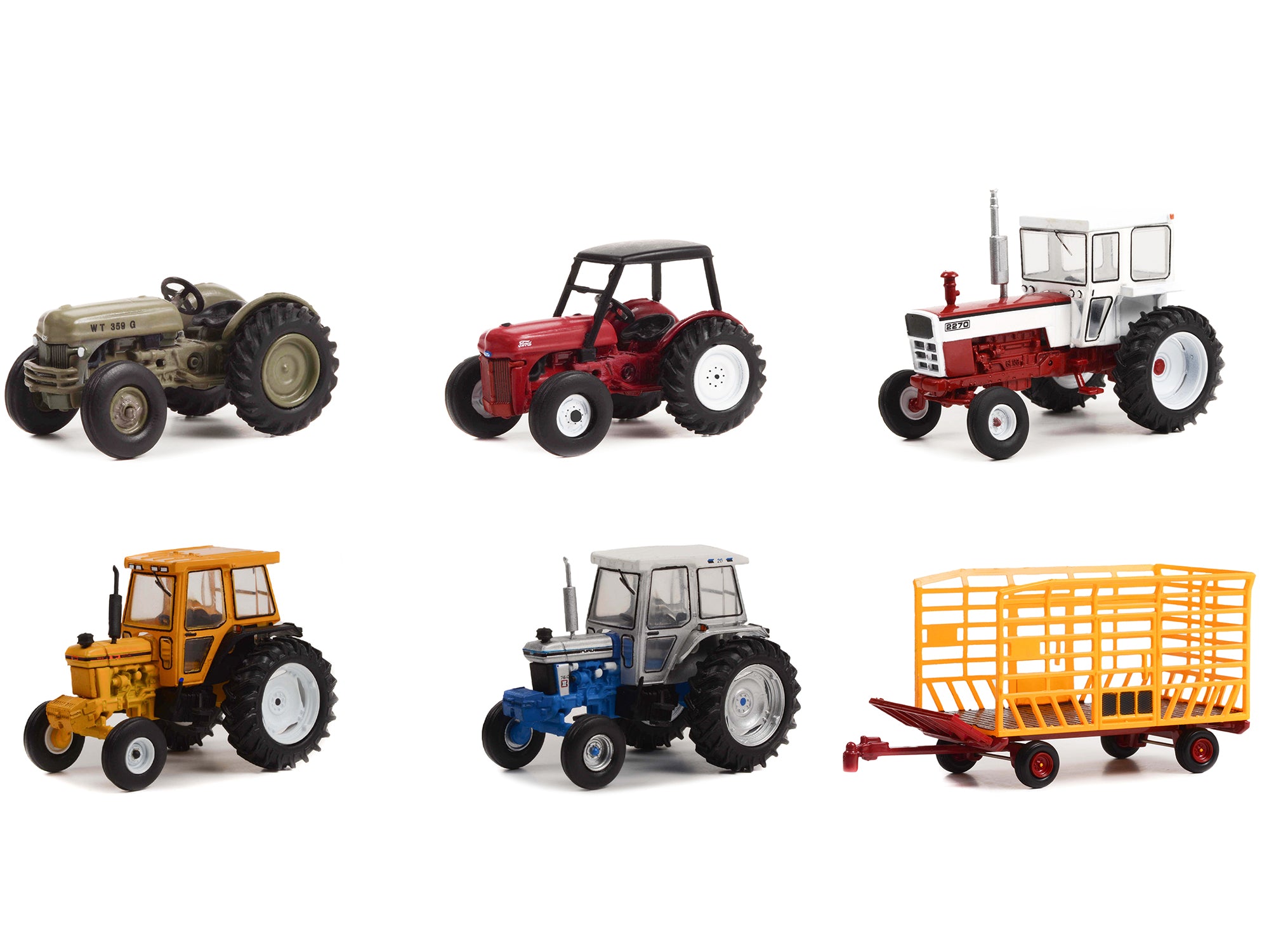 Greenlight 1/64 Diecast Farm Series Set of 6 - Collectible Toy Tractors & Farm Vehicles for Display or Play - Perfect for Farm Enthusiasts and Model Collectors