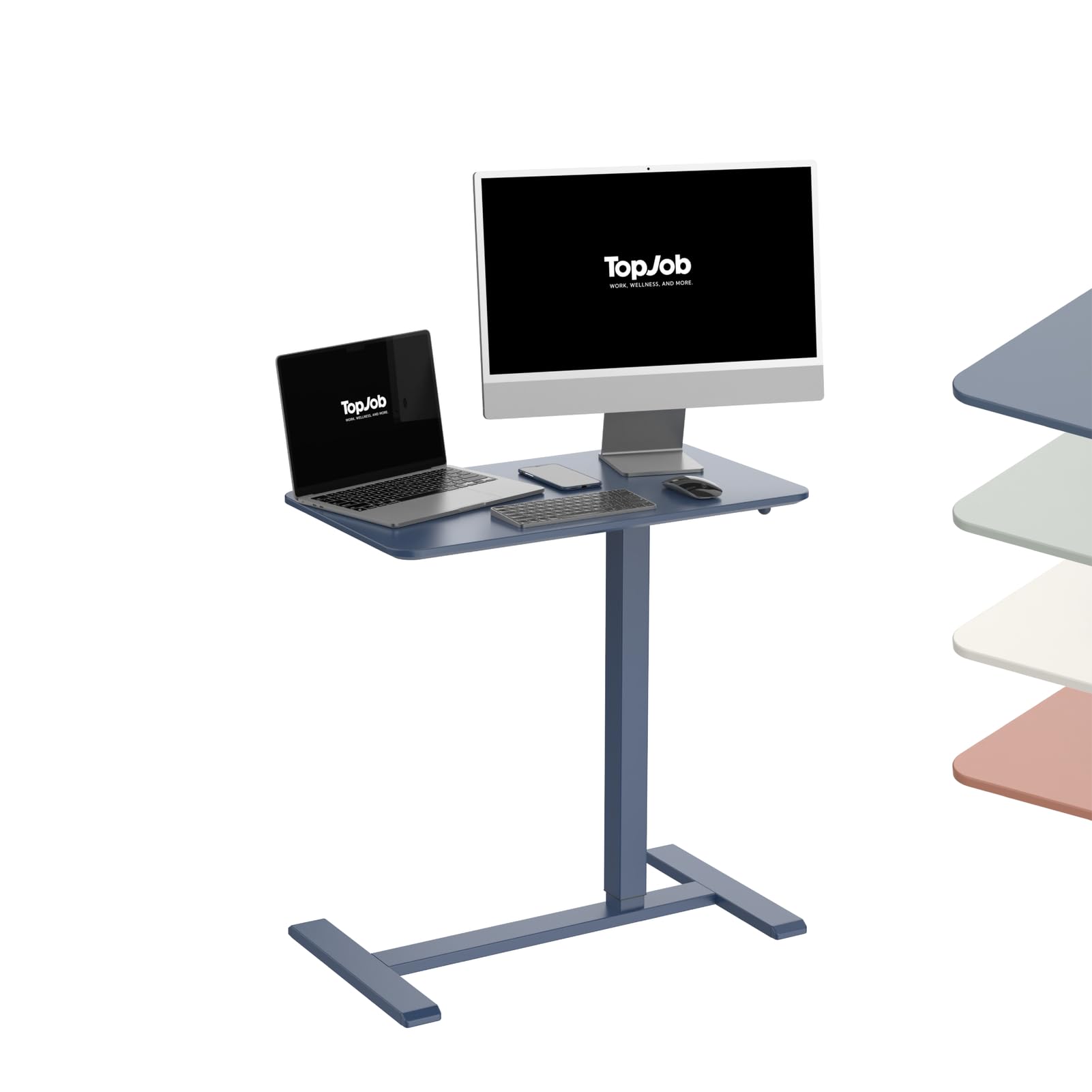ANYDESK NEST Mobile Standing Desk with Hidden Wheels - Portable Adjustable Height Workstation for Home Office | Sit Stand Computer Desk for Small Spaces, Bedside Table, Kitchen Prep Station & Couch Side Table - Ideal for Remote Work, Gaming & Multitasking