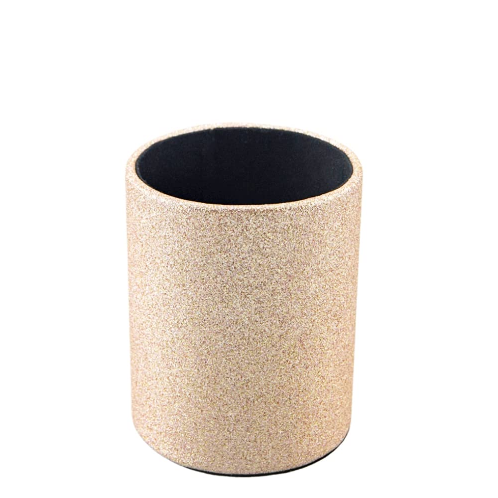 Premium PU Leather Pen & Pencil Holder - Desk Organizer Cup for Brushes, Scissors & Office Supplies (3.3