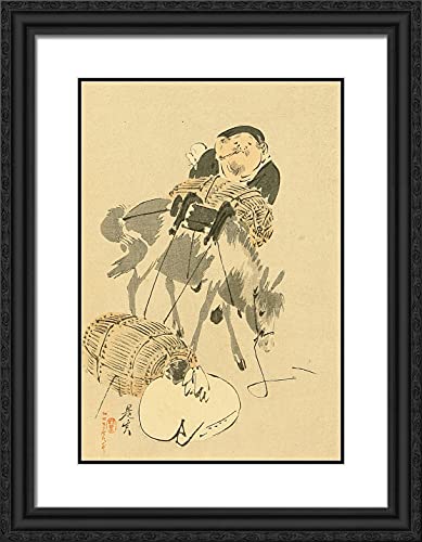 Black Ornate Wood Frame with Double Matting