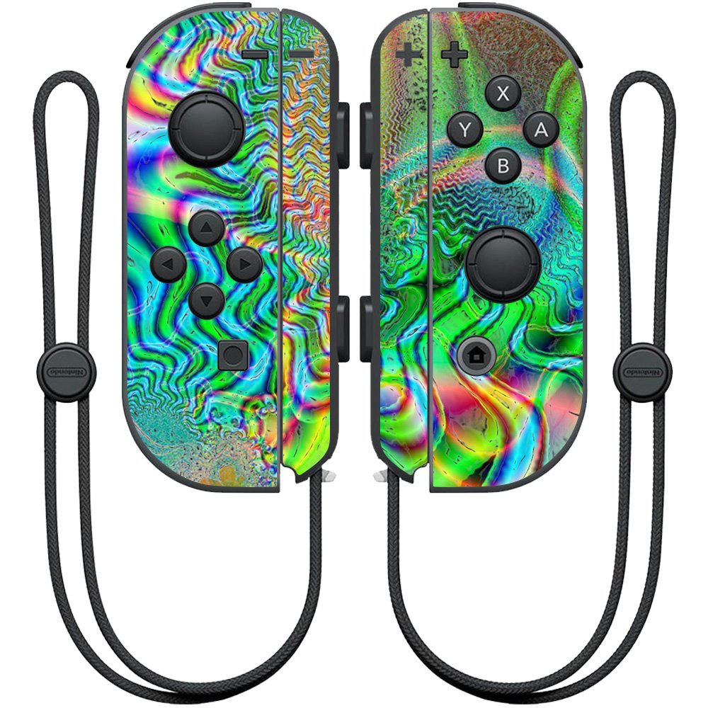 MightySkins Decorative Vinyl Skin Wrap for Nintendo Switch Joy-Con Controllers - Psychedelic Design, Protective Cover Sticker - Perfect for Gaming, Travel, and Customization