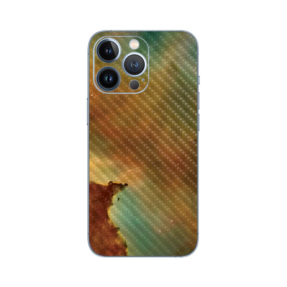 Premium Carbon Fiber Skin for Apple iPhone 13 Pro Max - Space Smoke Design | Protective & Durable Textured Cover | Easy Application & Style Change | Made in USA | Perfect for Daily Protection, Gaming, and Outdoor Activities
