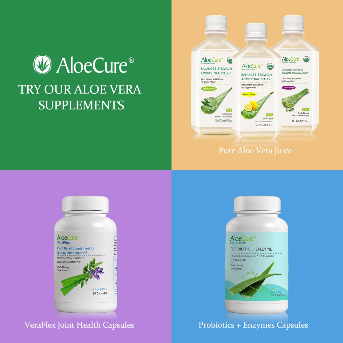 USDA Organic Aloe Vera Juice - Pure Aloe Juice for Digestion, Immune Support & Stomach Health | Harvested Within 12 Hours | 12-Pack 500ml Bottles | Great for Daily Hydration, Detox & Gut Health