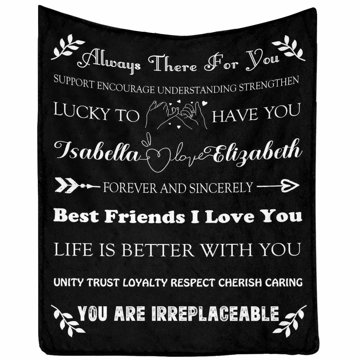 Best Friend Birthday Gifts for Women - Unique Personalized Throw Blanket for Sister & Bestie - 60
