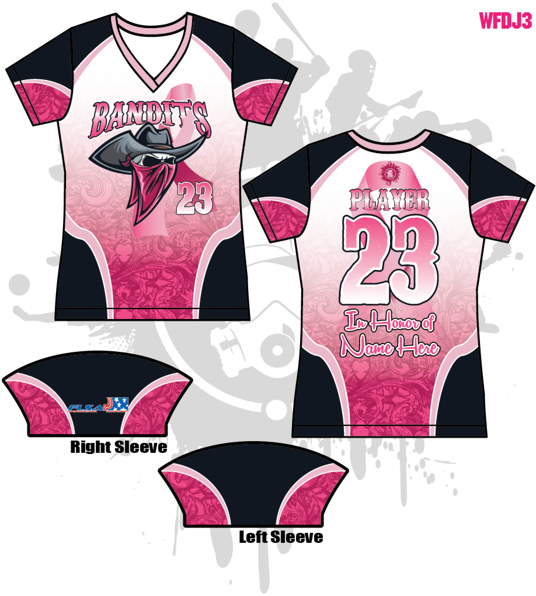 Bandits 10U Women's Full Dye Sublimated Softball Jersey - Breathable & Moisture-Wicking for Tournaments & Team Sports