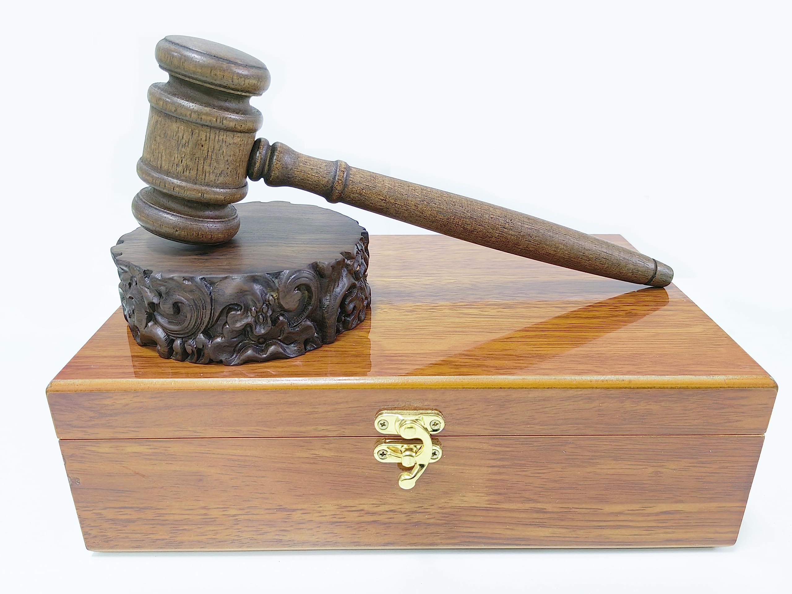 Unique Wooden Gavel and Block Set - Premium Judge Gift, Lawyer Present & Auctioneer Accessory - Handcrafted Solid Wood Courtroom Decor for Legal Professionals & Auction Enthusiasts - Perfect for Courtroom Ceremonies, Law Office Decor & Auction Events