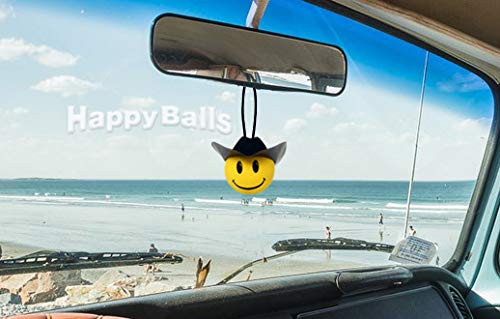 Happy Cowboy with Hat Car Antenna Topper - Fun Mirror Dangler & Dashboard Decoration for Vehicles (Fits Fat/Stubby Antennas) - Perfect for Western Lovers, Road Trips & Country-Themed Car Accessories