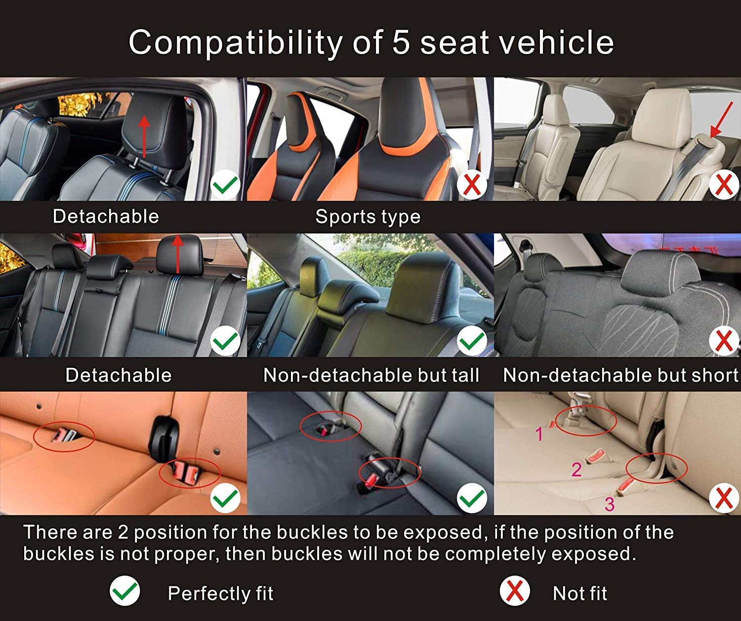 Premium FHJBP Car Seat Covers Full Set - Front & Rear Universal Fit Auto Cushion Protectors (Coffee Brown) | Comfort & Style for Sedans, SUVs, Trucks