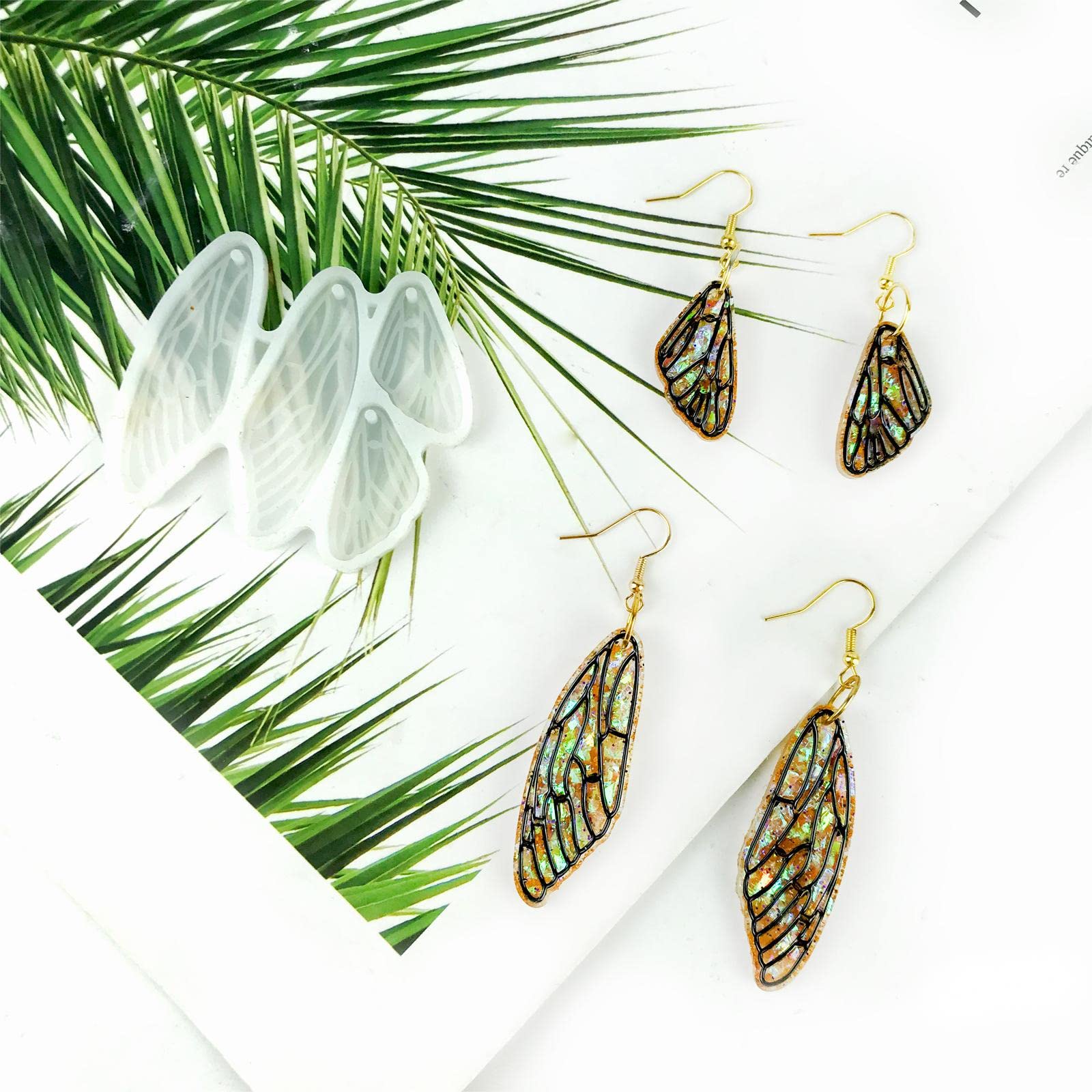 2Pcs Fairy Wings Resin Earring Molds - Butterfly Wings Silicone Jewelry Molds for DIY Earrings, Necklace Pendants & Craft Gifts - Perfect for Resin Art, Handmade Jewelry Making & Unique Gift Ideas