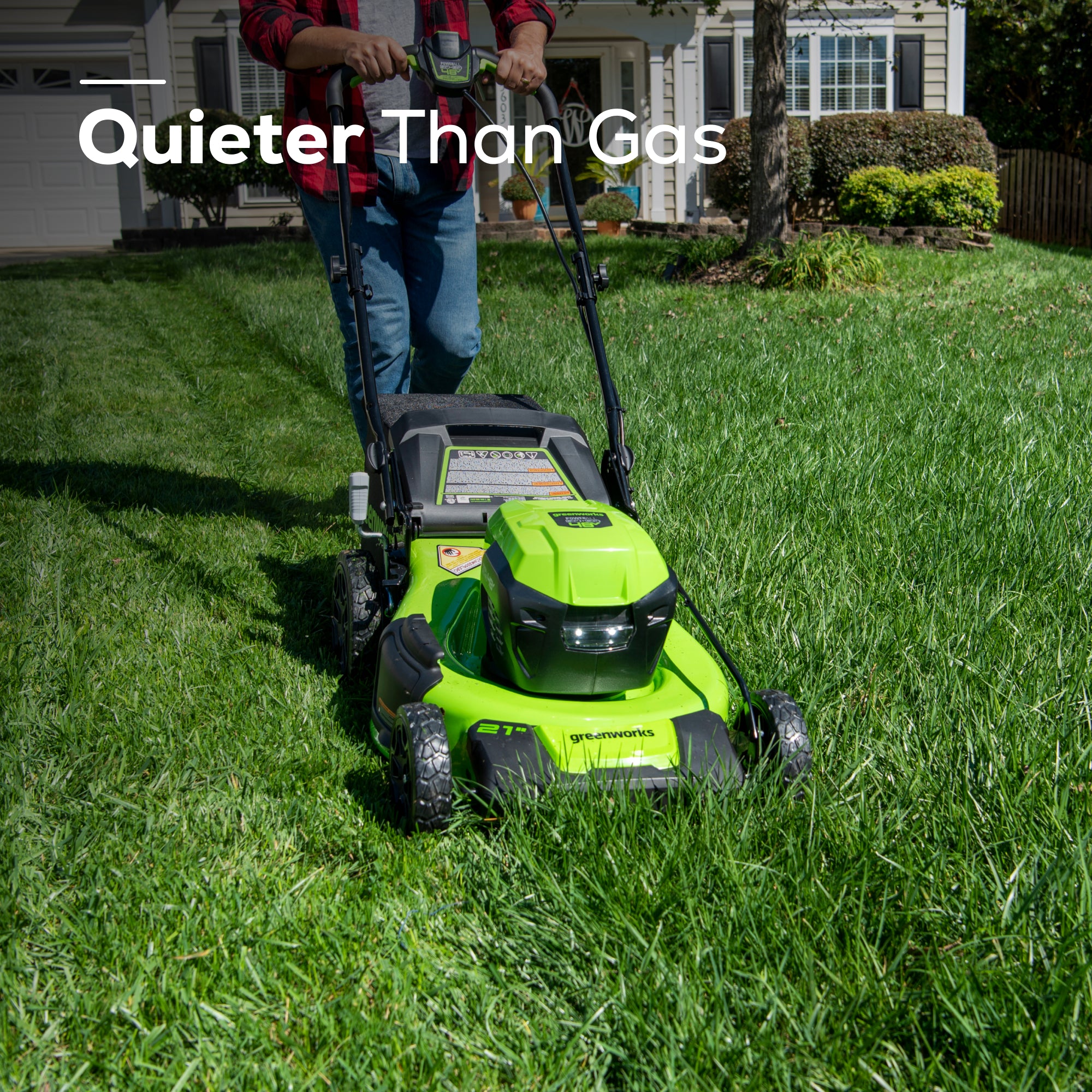 48V (2x24V) 21-Inch Cordless Self-Propelled Lawn Mower with 2x 5.0Ah USB Batteries & Dual Port Charger - Perfect for Medium to Large Yards, Quiet & Eco-Friendly Lawn Care