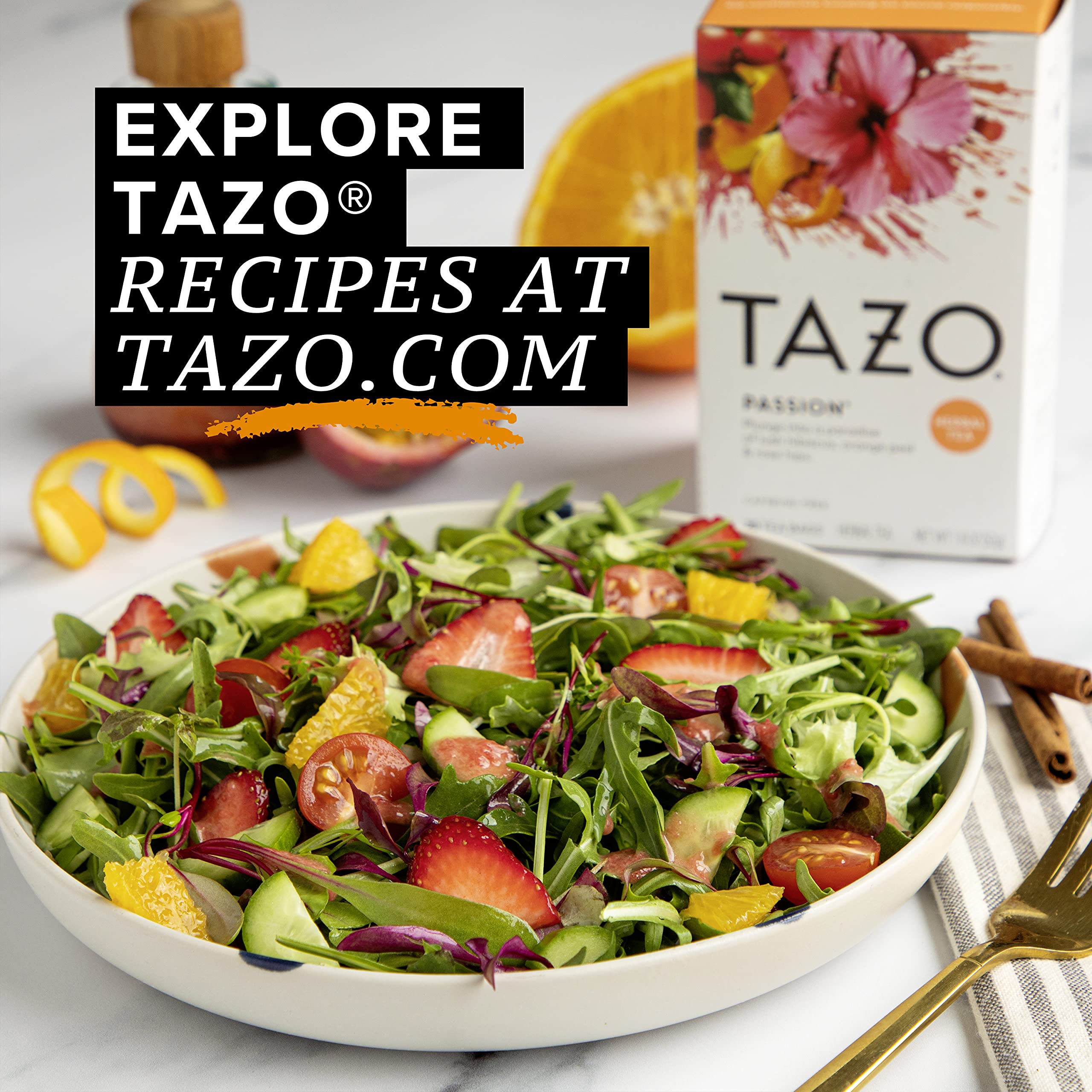 TAZO Passion Herbal Tea Bags - Caffeine Free Hibiscus Blend for Hot or Iced Tea - 20 Count - Perfect for Relaxation, Wellness & Afternoon Refreshment