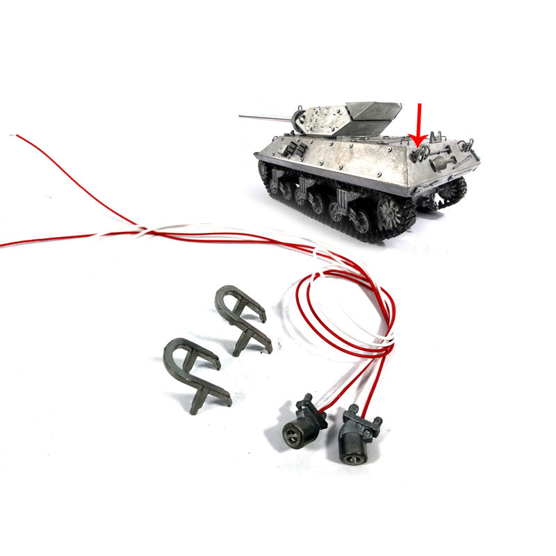 1/16 Scale M10 Destroyer Tank Metal Handrails & Tool Box - Front Hatches TK22 Multifunction Turret for Mato RC Tank - Durable Upgrade Parts for Model Tank Battles & Display