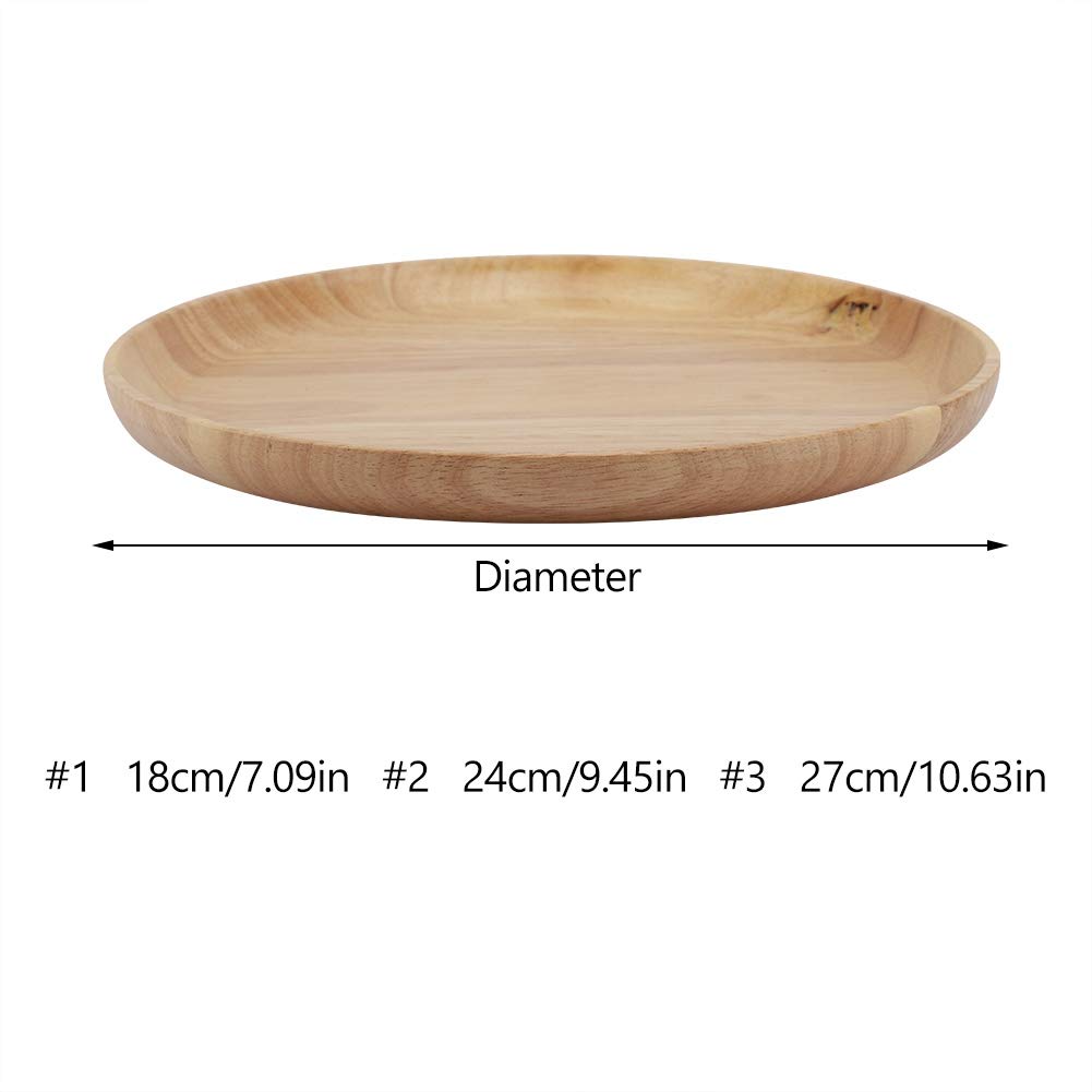 Round Wooden Serving Tray - Handcrafted Charcuterie Board for Fruits, Bread, Salad & Appetizers | Kitchen Countertop & Dining Table Organizer | Perfect for Entertaining, Brunch & Party Platters