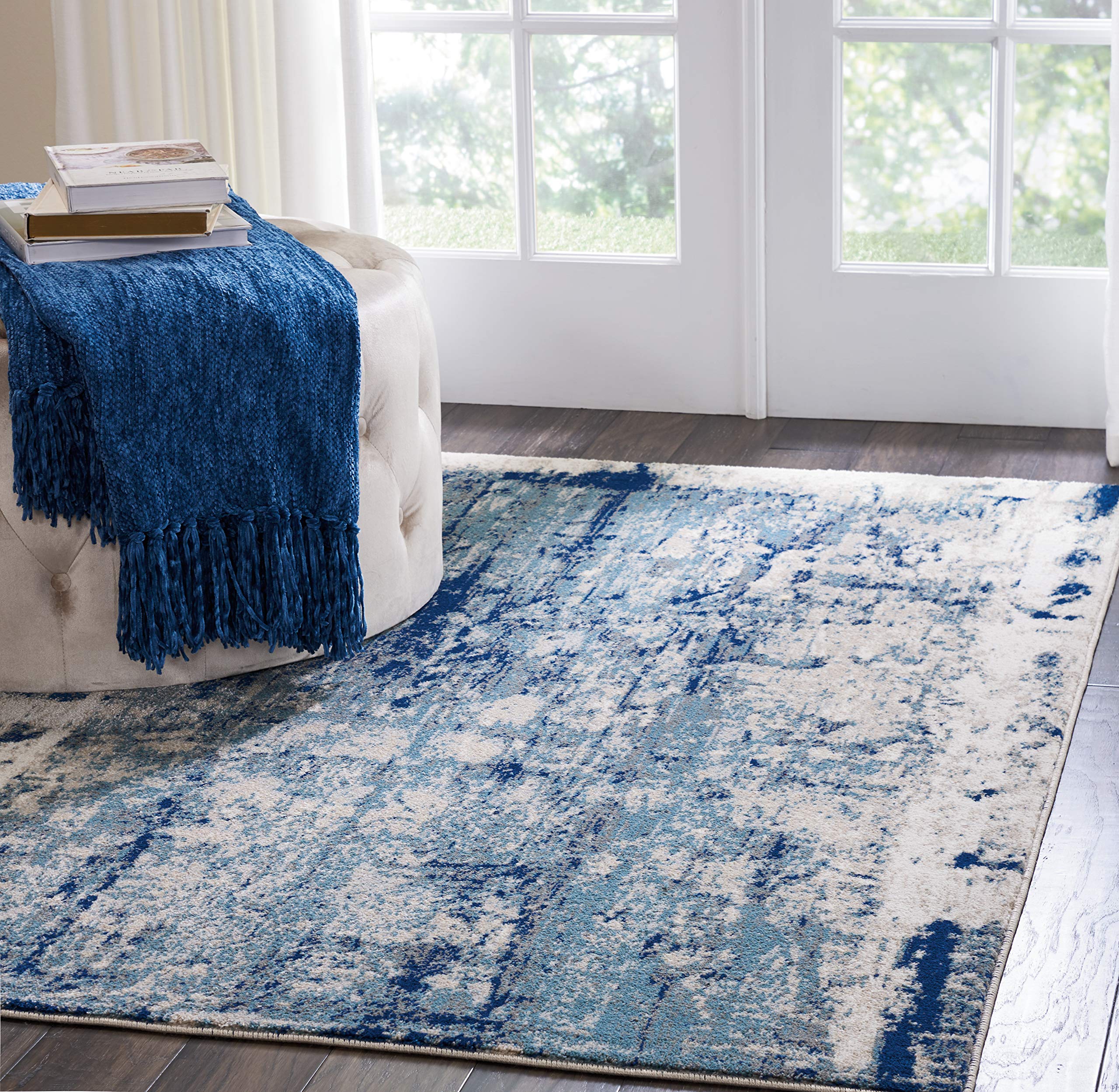 Nourison Maxell Contemporary Ivory/Blue 2'2