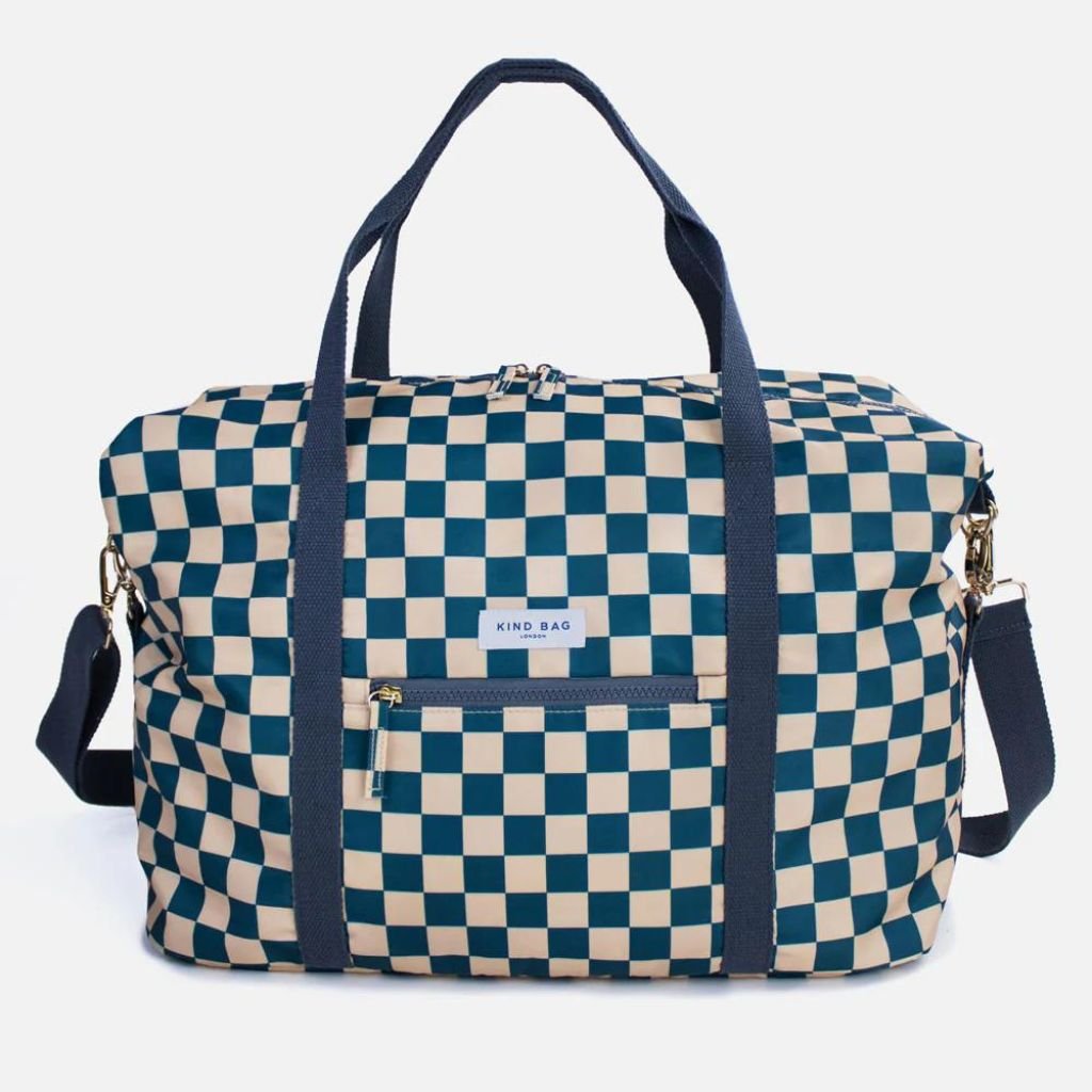 Kind Bag Weekend Duffel Holdall - Waterproof Checkerboard Pattern Gym Bag for Travel, Sports & Workout | Perfect for Gym, Overnight Trips & Weekend Getaways