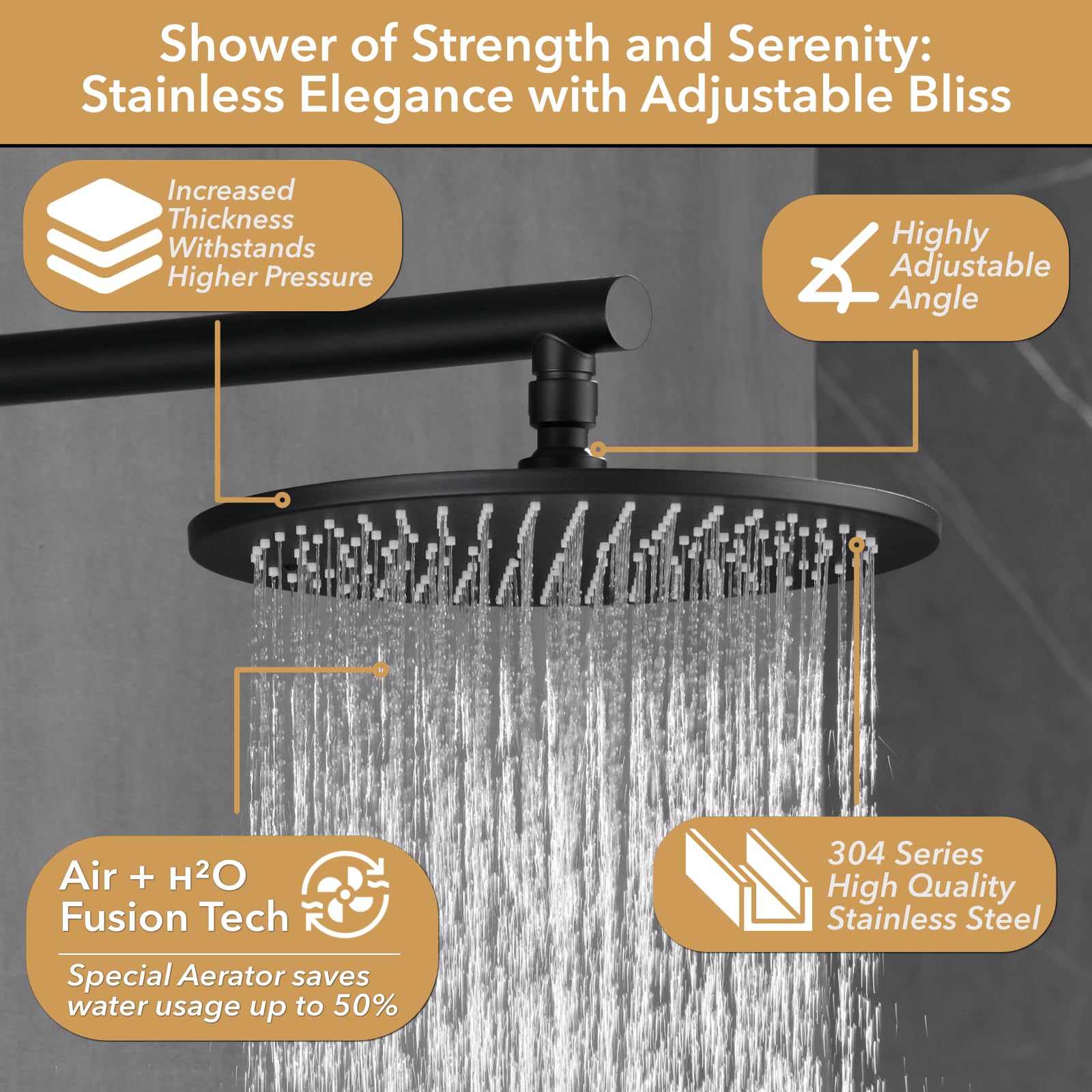 VANFOXLE Matte Black Shower Faucet Set with Push Button Diverter & 2-in-1 Handheld Shower Head - 10 Inch Wall Mounted Complete Shower System (Includes Rough-in Valve Body and Trim) for Bathroom Remodel & Modern Home Upgrade
