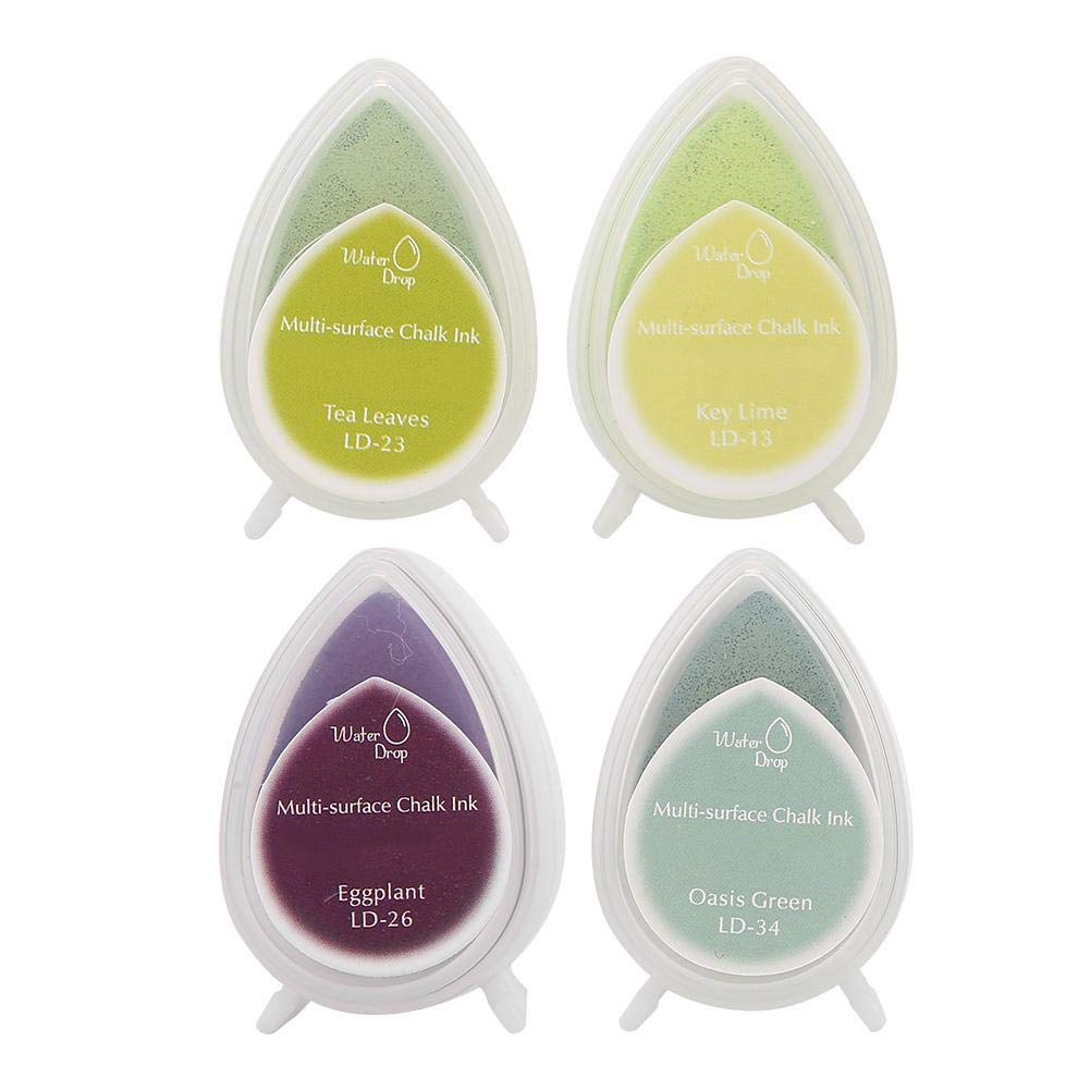 4 Color Craft Ink Pad Set for Rubber Stamps - Non-Toxic Finger Ink for Paper, Scrapbooking & Fabric Projects - Perfect for DIY Cards, Journaling and Home Decor Crafts