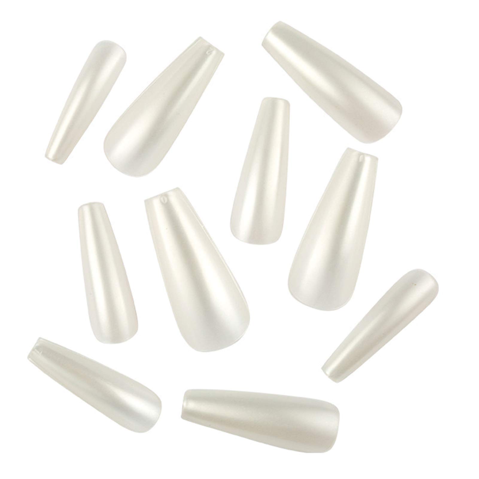 100 Pcs/Box Full Cover Long Press Coffin False Nails - Matte Ballerina Artificial Nails Tips in Pure Colors for Salon, Home Manicure & Party Events