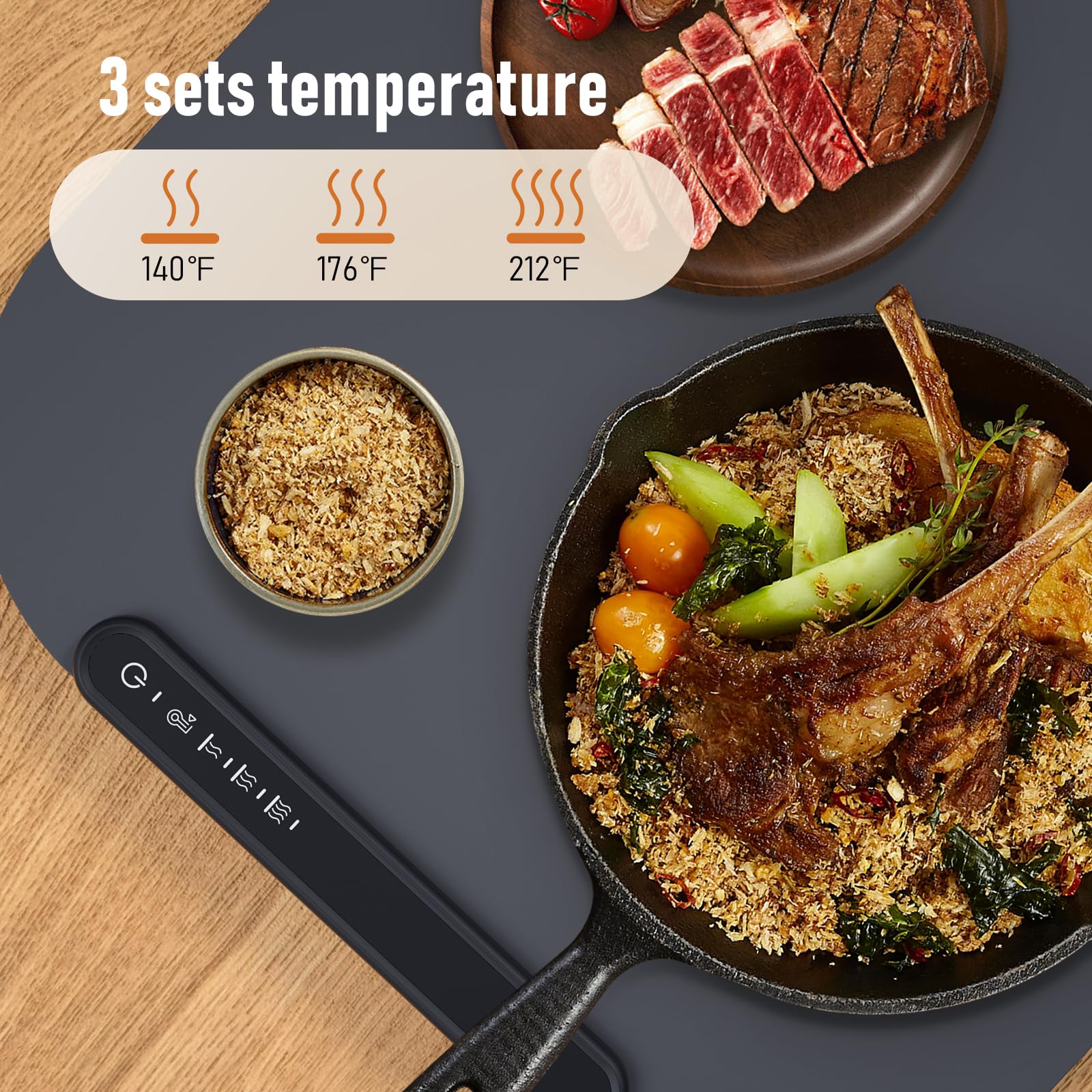 Electric Food Warming Mat - 3-Temperature Adjustable & Foldable Buffet Warmer Tray with Enhanced Heat Dissipation | Perfect for Parties, Gatherings, Catering & Home Dining
