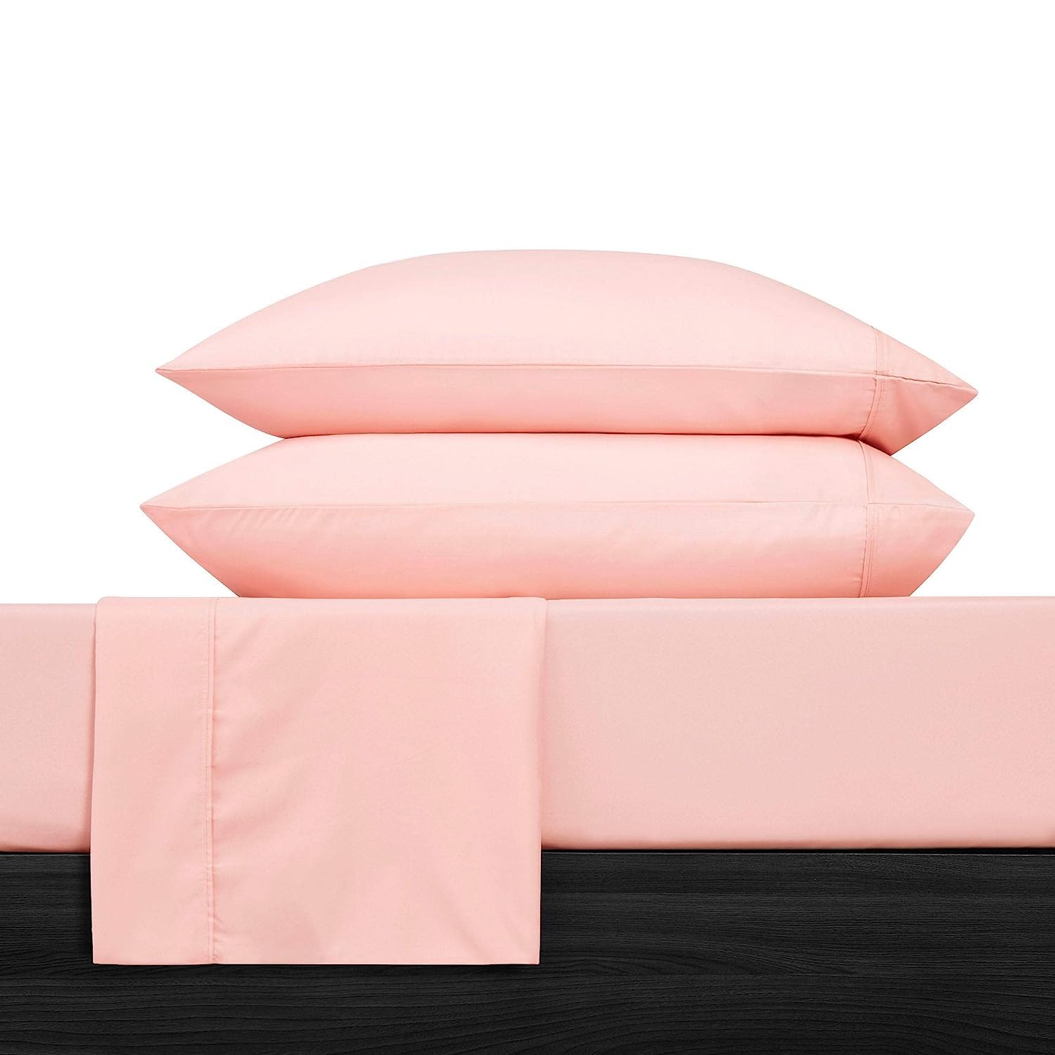 Premium 850-Thread-Count 100% Egyptian Cotton Bed Sheet Set - 4-Piece King Size Peach Solid Sheets with Deep Pocket (Fits Mattress Up to 18