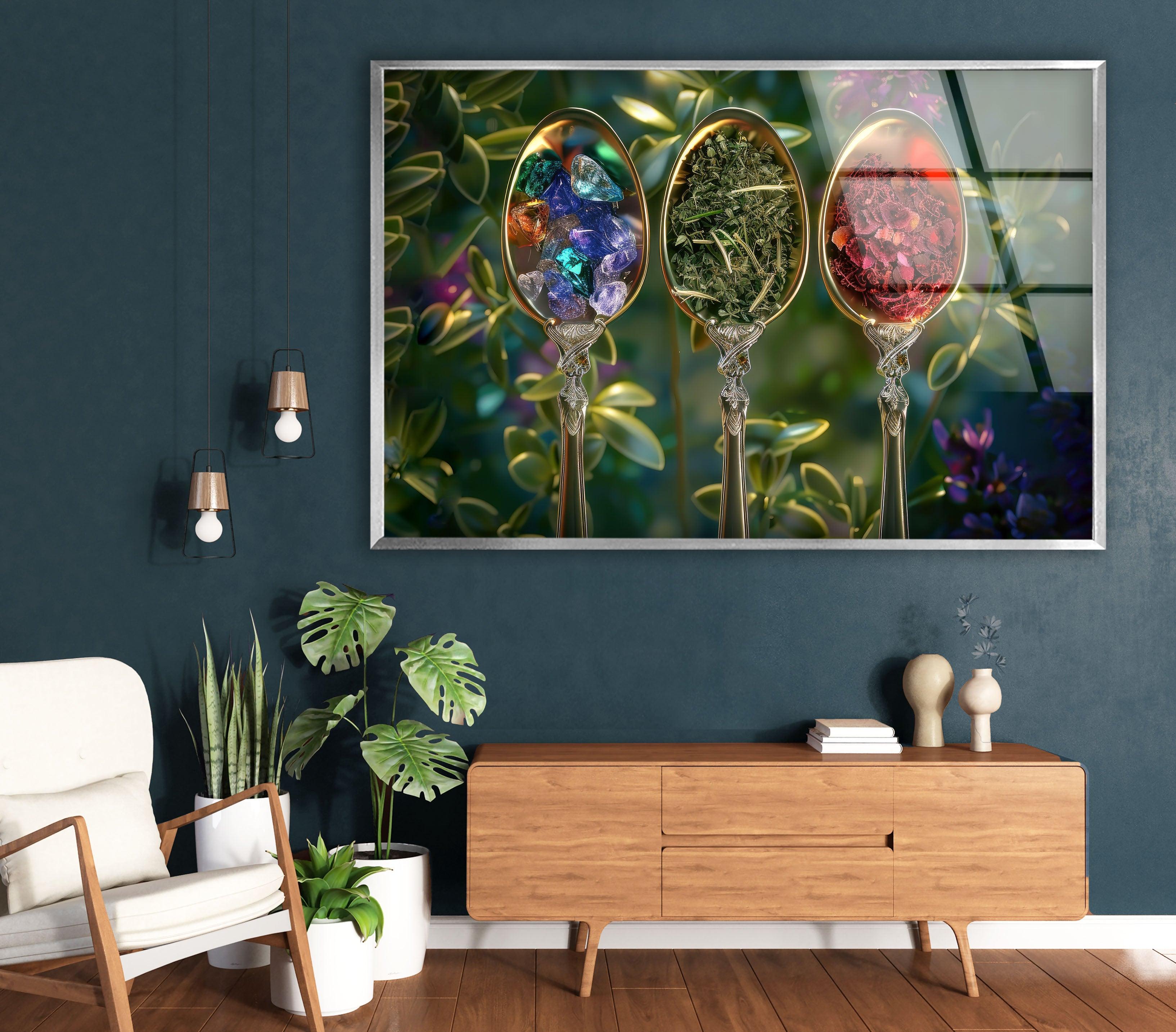 Vibrant Spice-Themed Glass Wall Art Decor - Perfect for Kitchen, Dining Room & Home Decor