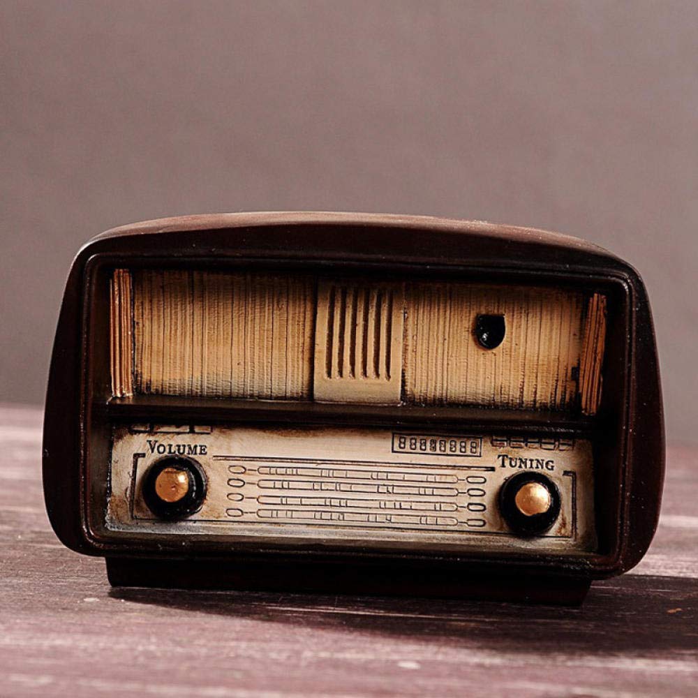 Vintage Resin Radio Model - Retro Miniature Desktop Decor, Nostalgic Home Accessory, Unique Gift for Collectors | Perfect for Home Office, Bar, Shelf Display & Birthday Presents