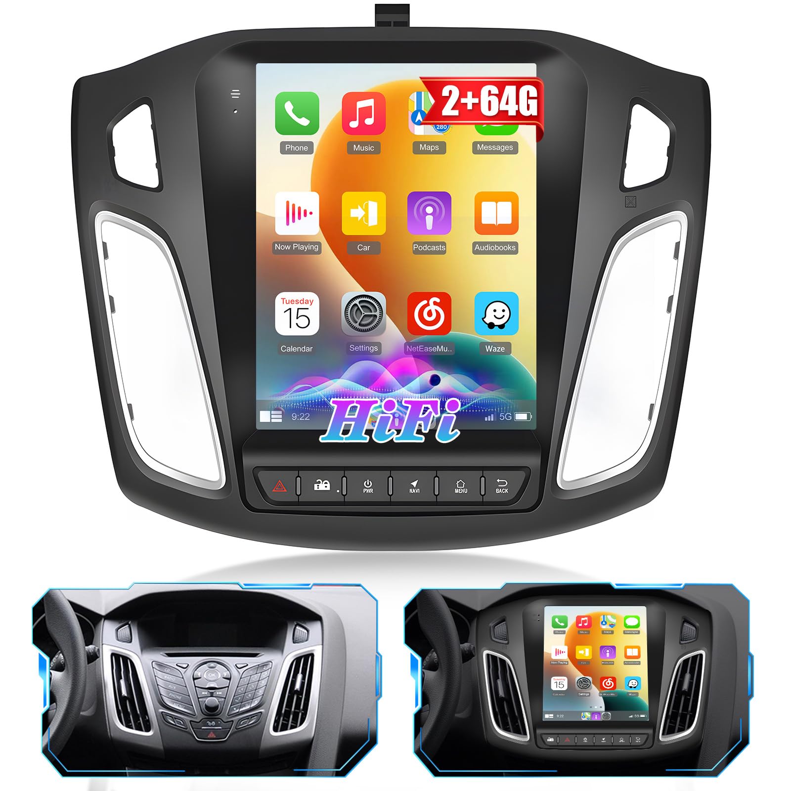 Roinvou 2+64GB Android Car Stereo for Ford Focus 2012-2018 | 9.7