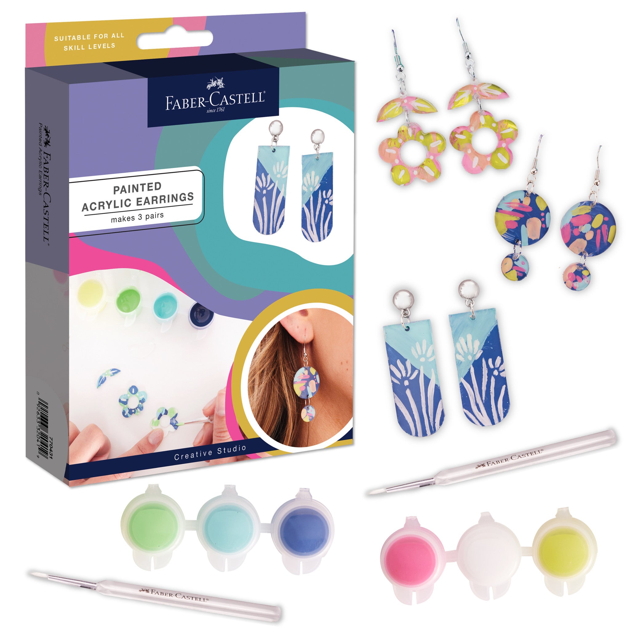 Handmade Painted Acrylic Earrings for Women - Lightweight Dangle Drop Earrings #770431 - Perfect for Parties, Weddings & Everyday Wear