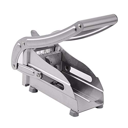 Premium Stainless Steel French Fry Cutter - Commercial Grade Potato & Vegetable Slicer with 2 Interchangeable Blades - Perfect for Air Fryer, Restaurant & Home Kitchen Use - Ideal for Making Crispy Fries, Veggie Sticks & Air Fryer Snacks