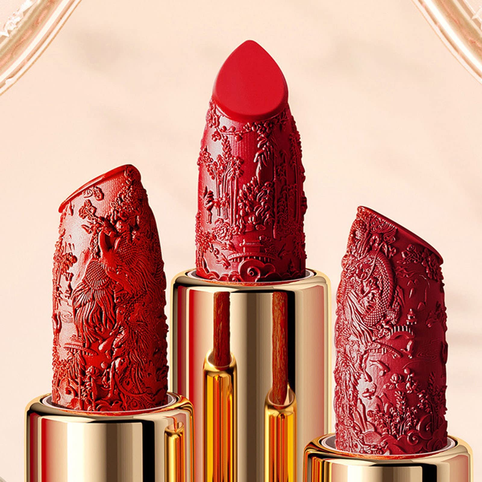 Oriental Ethnic Style Beauty Set - 4 Lipsticks & 1 Eyeliner (3ML) | Perfect Gift for Women | Makeup Palettes for Party, Wedding & Special Occasions
