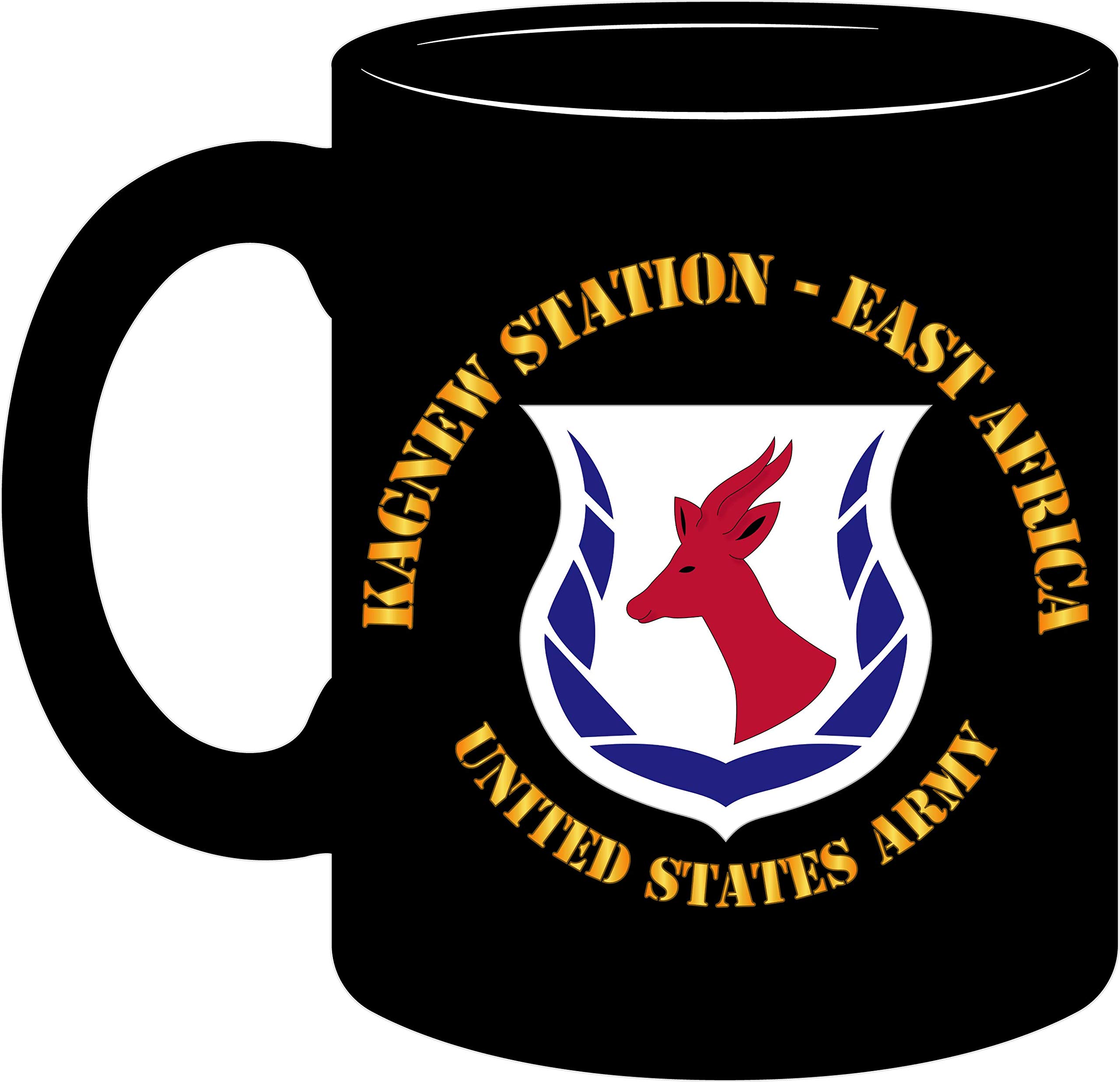 Army Kagnew Station East Africa Commemorative Coffee Mug - 11oz Black Ceramic Cup for Military Enthusiasts & History Buffs - Perfect for Home, Office, or Gift Giving
