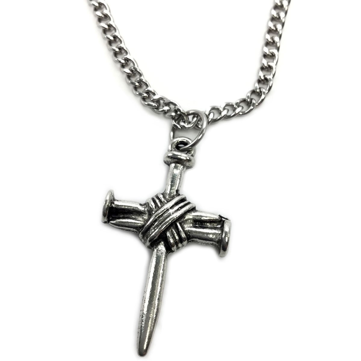 FORGIVEN JEWELRY 3 Nail Wrap Cross Pendant Necklace - Religious Christian Jewelry Gift for Women - Perfect for Church, Baptism & Daily Faith Inspiration