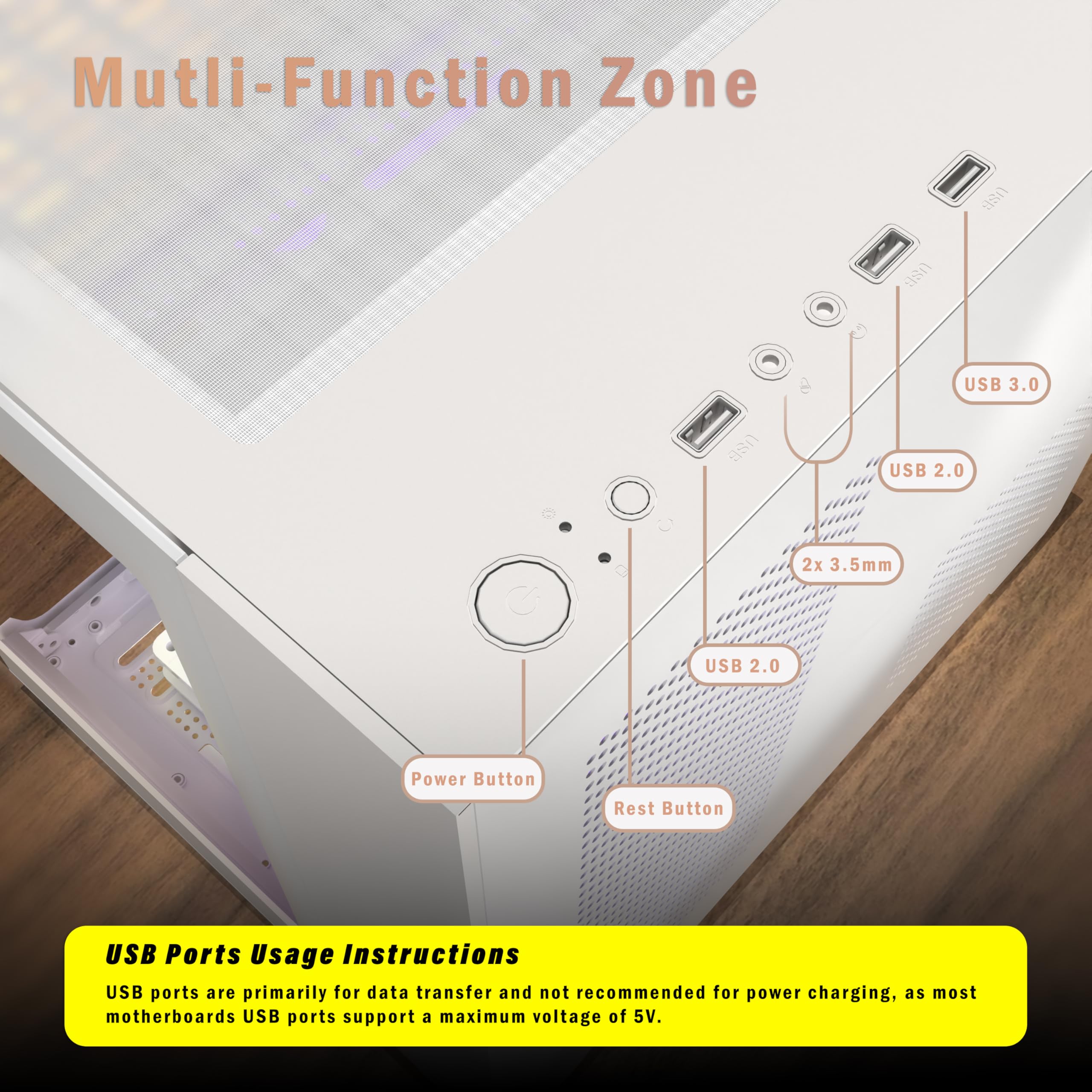 KEDIERS Micro ATX Tower PC Case - White Mini Gaming Computer Case with 4 PWM ARGB Fans & 2 Tempered Glass Panels | Perfect for Compact Gaming Setups & Home Office Workstations