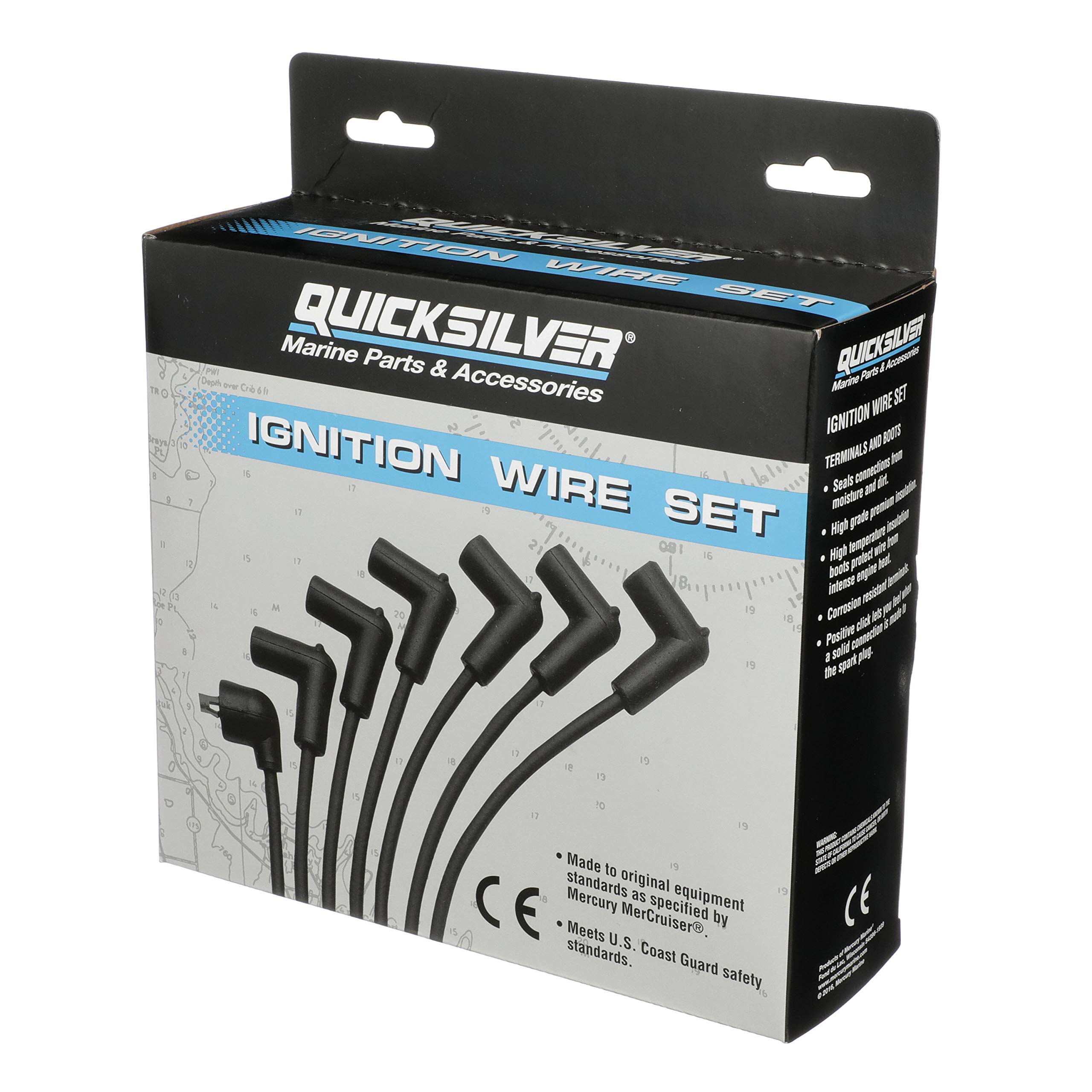 Quicksilver 816608Q83 Red High-Performance Spark Plug Wire Kit - Compatible with Marine & Automotive Engines - Ideal for Boats, Jet Skis, and Classic Cars