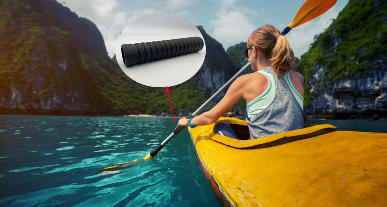 Non-Slip Silicone Kayak Paddle Grips - 2Pcs Waterproof Kayaking Accessories for Comfort & Control - Perfect for Fishing, Touring & Recreational Kayaking