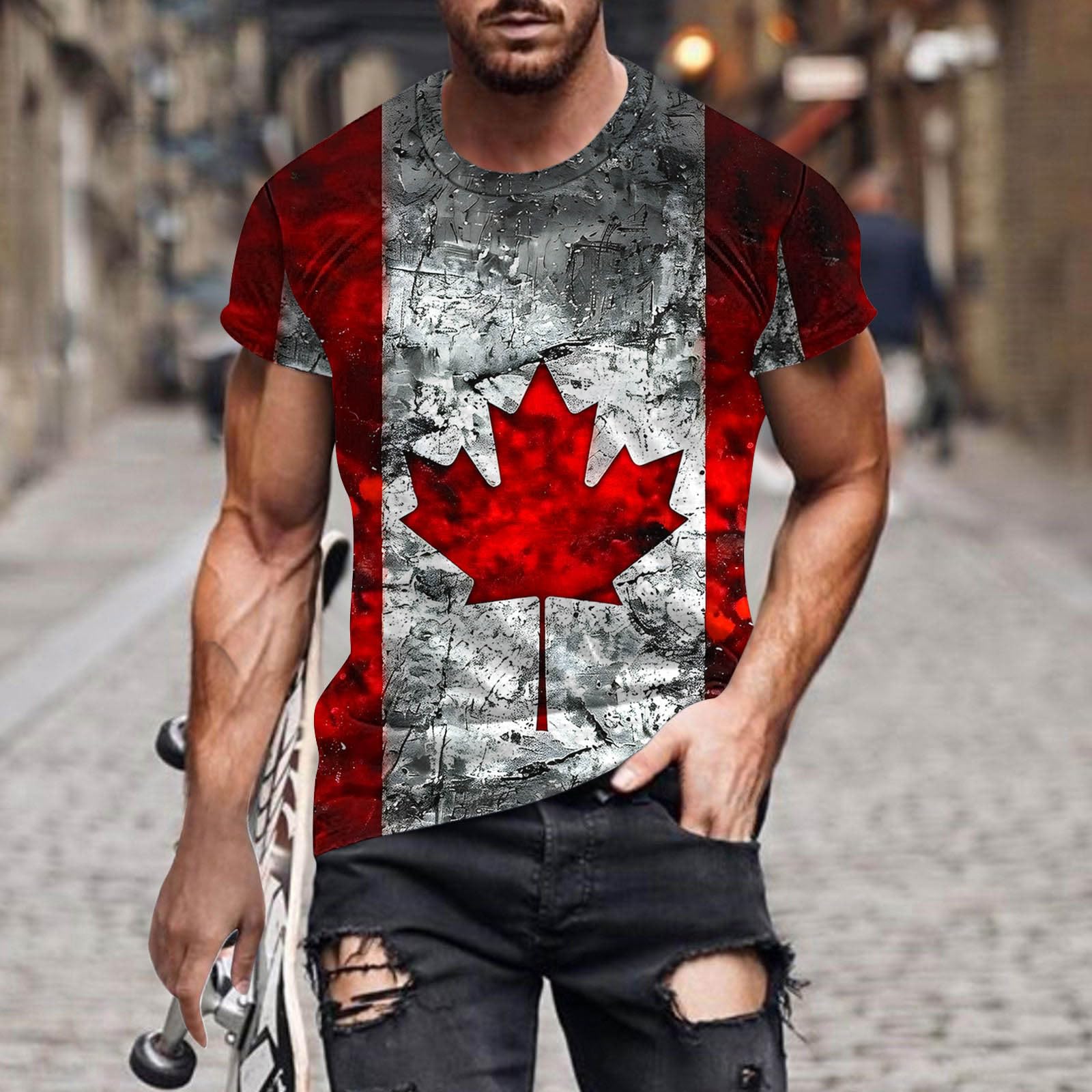 2024 Men's Independence Day Graphic T-Shirts - Patriotic American Flag Print, Casual Short Sleeve Round Neck Tees for 4th of July Celebrations, BBQ Parties & Summer Outfits