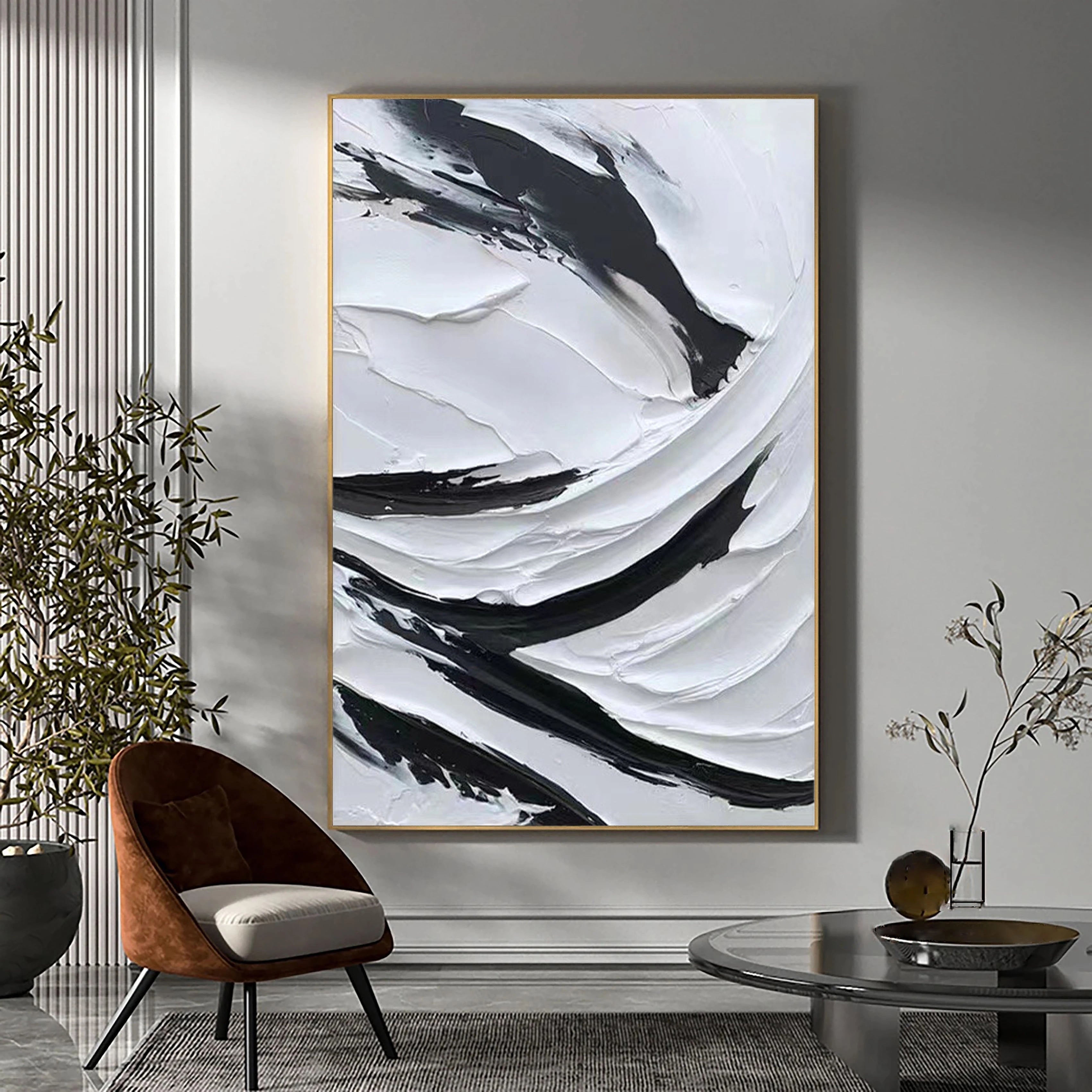 Minimalist Textured Plaster Art Painting - MM043 | Modern Abstract Wall Decor for Living Room, Bedroom & Office
