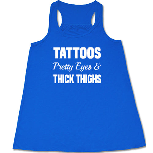 Trendy Tattoos Pretty Eyes Thick Thighs Graphic T-Shirt - Casual Streetwear for Women | Perfect for Concerts, Parties & Everyday Fashion